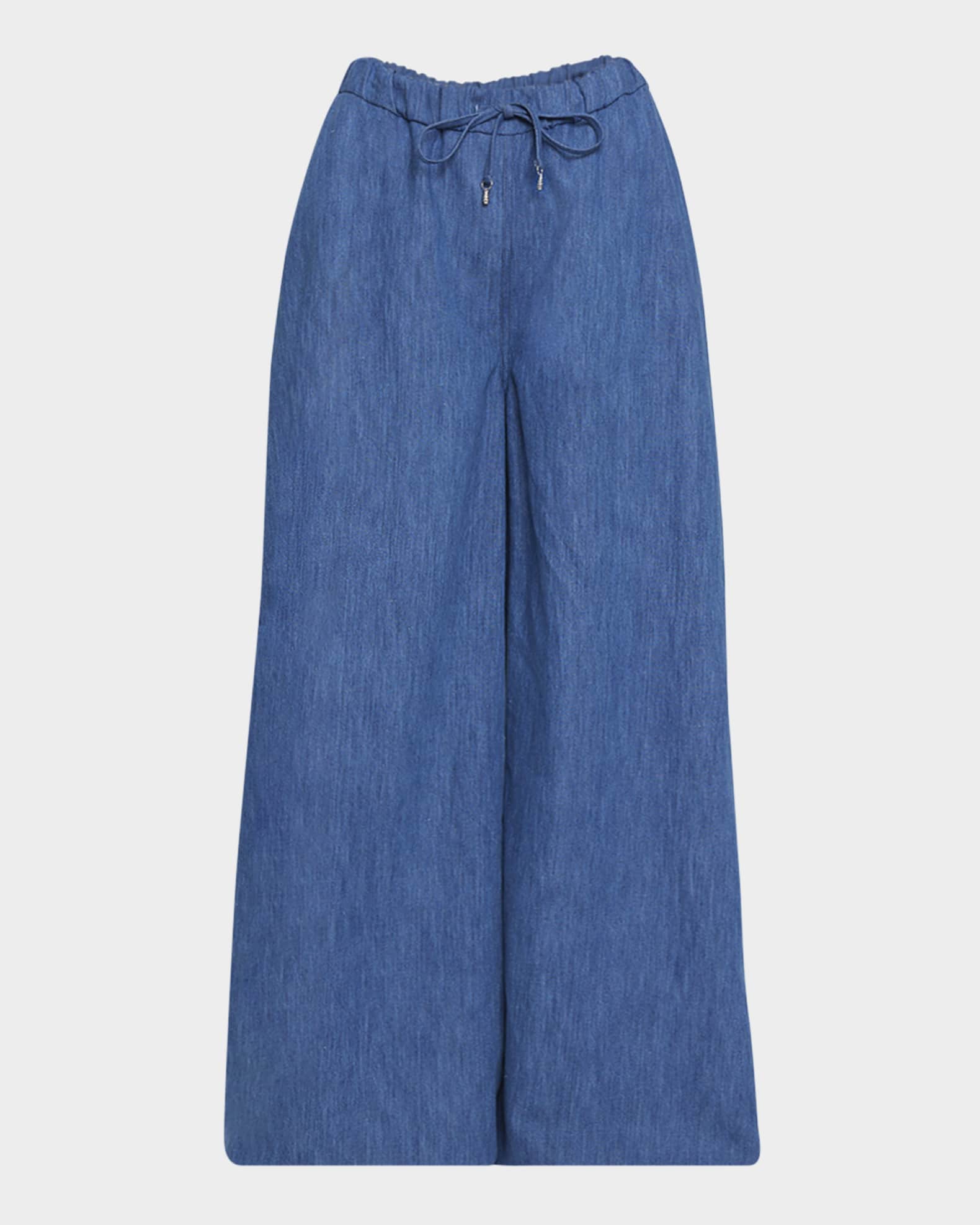 Gelos Linen Wide-Leg Pull-On Pants 0