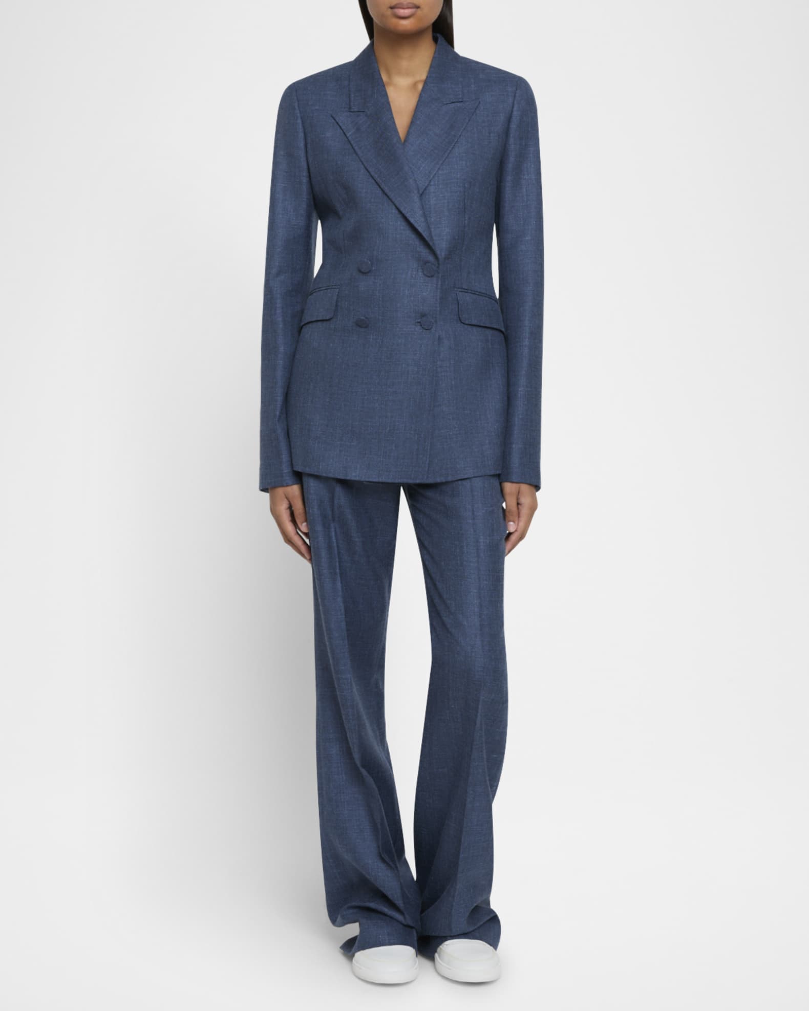 Angela Linen Double-Breasted Blazer 1