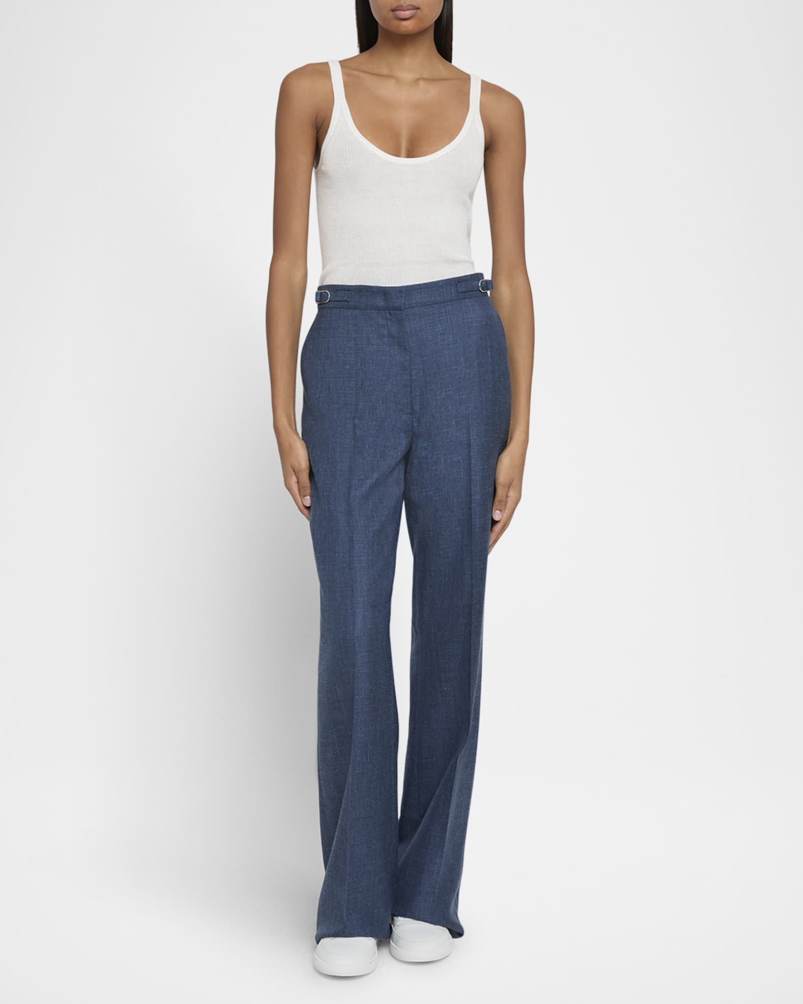 Vesta Linen-Blend Bootcut Pants 1