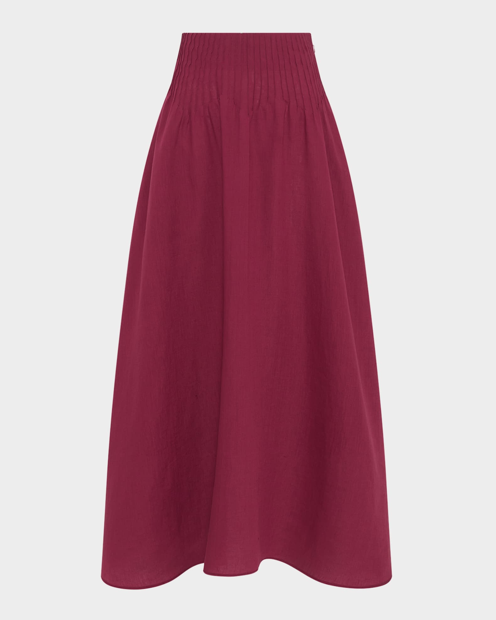 Penelope Pintuck Drop-Waist Maxi Linen Skirt 0