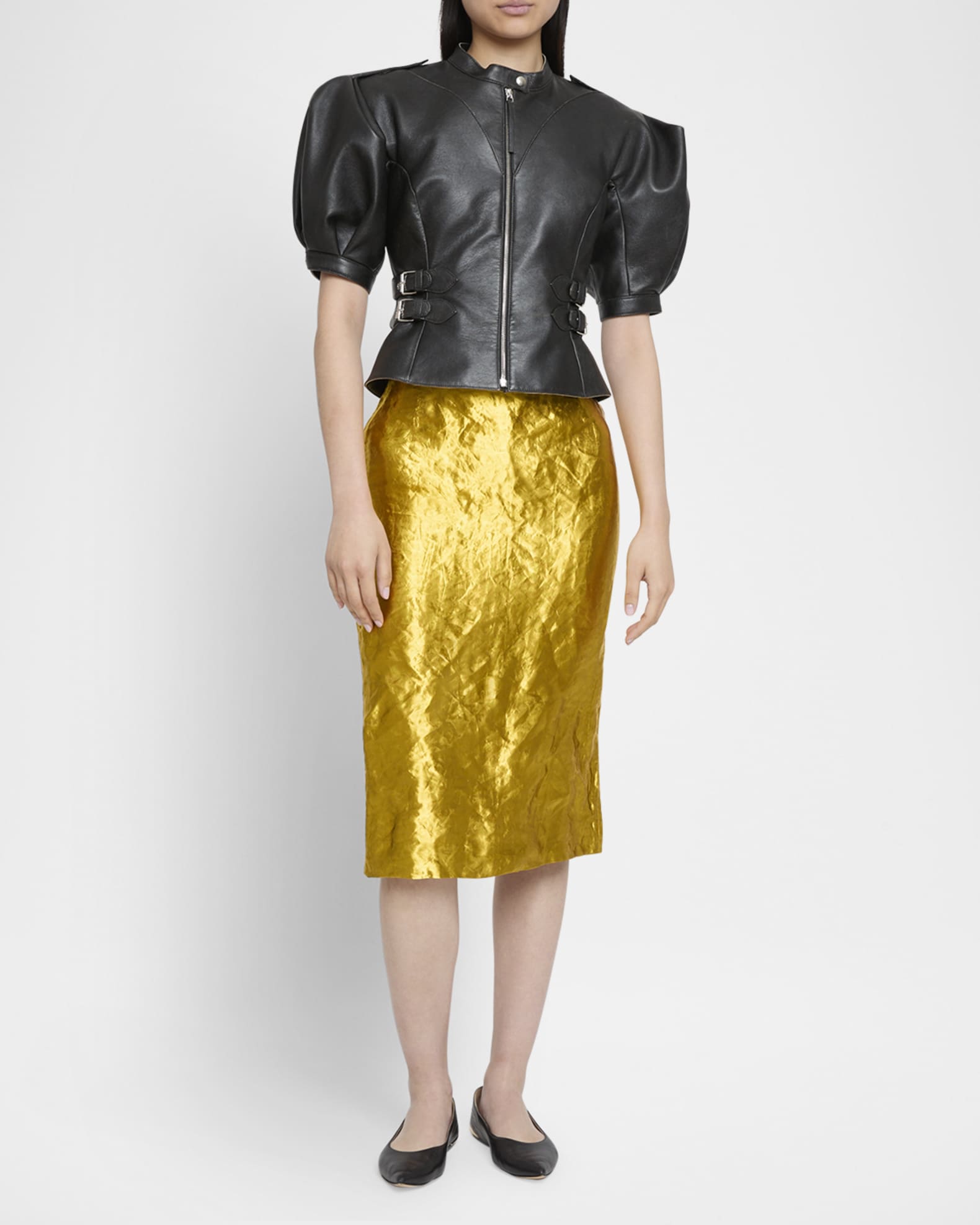 Manuela Crushed Silk Slip Skirt 1