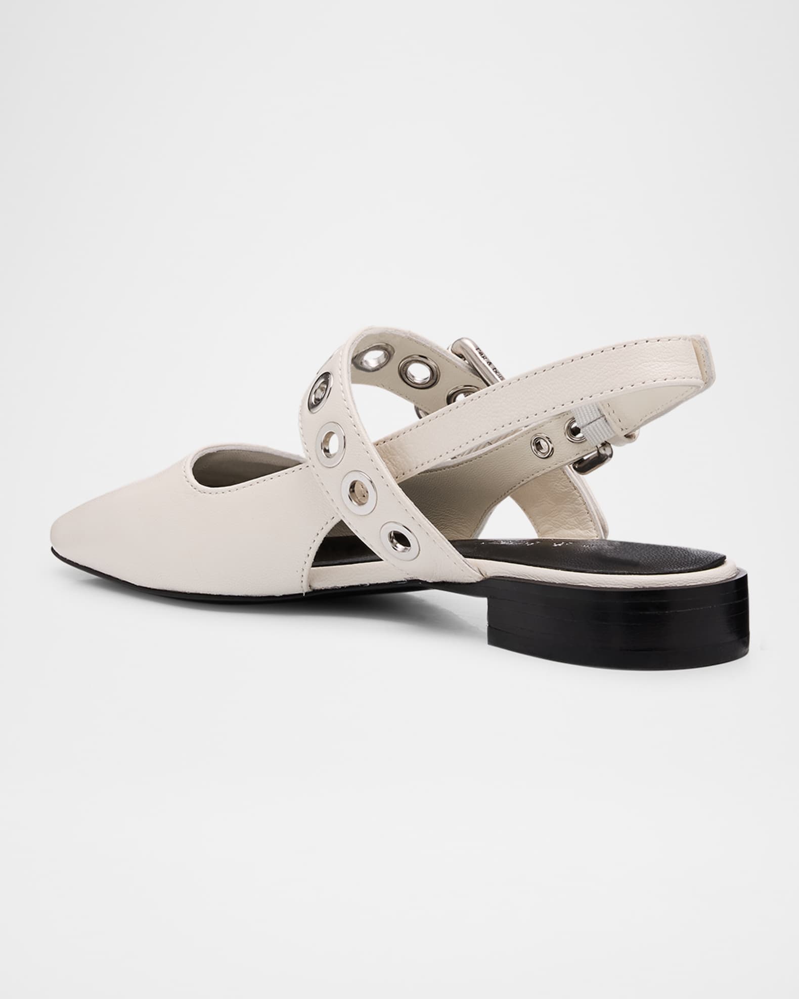 Astra Leather Buckle Slingback Ballerina Flats 1