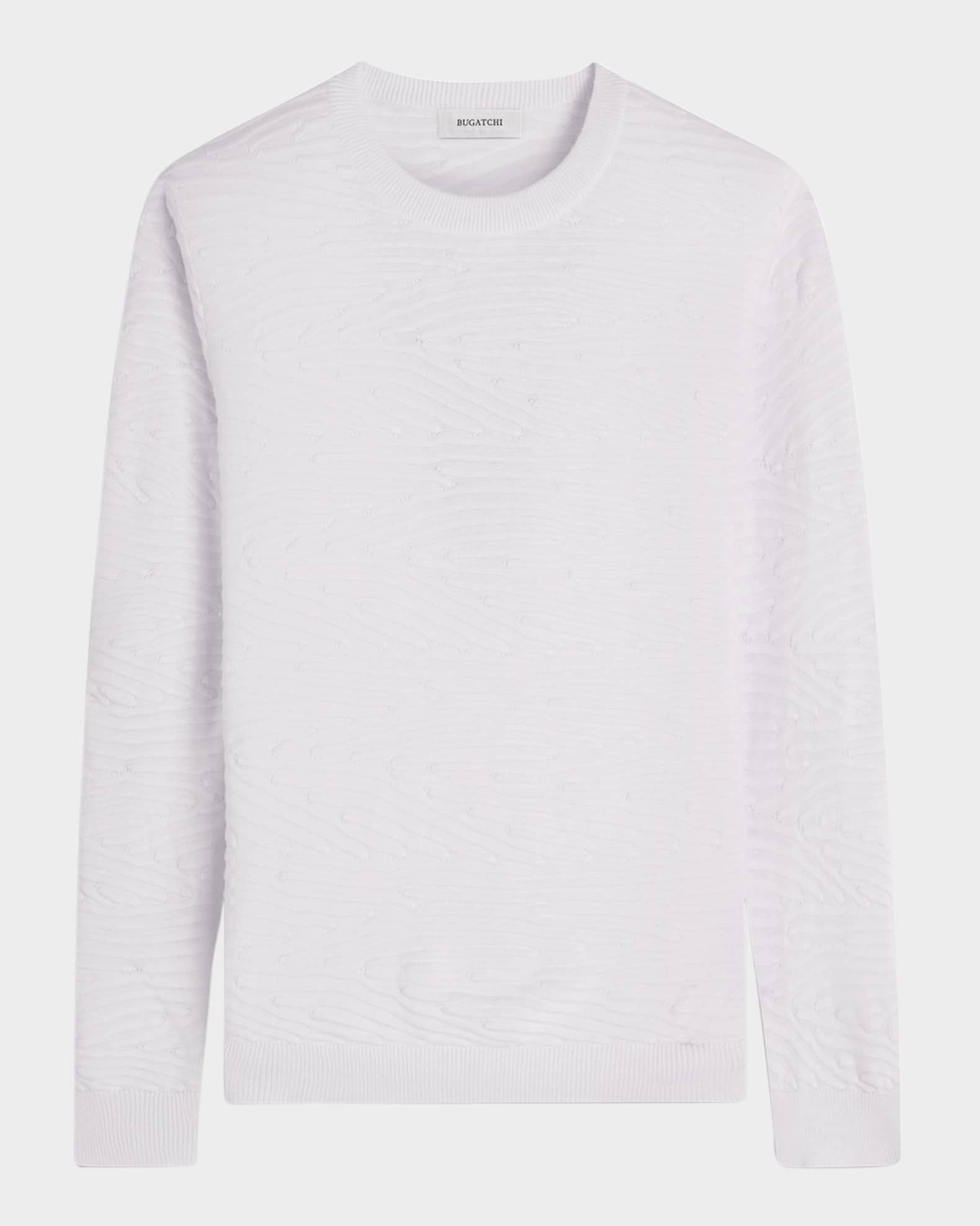 Men's Textured Long-Sleeve Crewneck Sweater 0