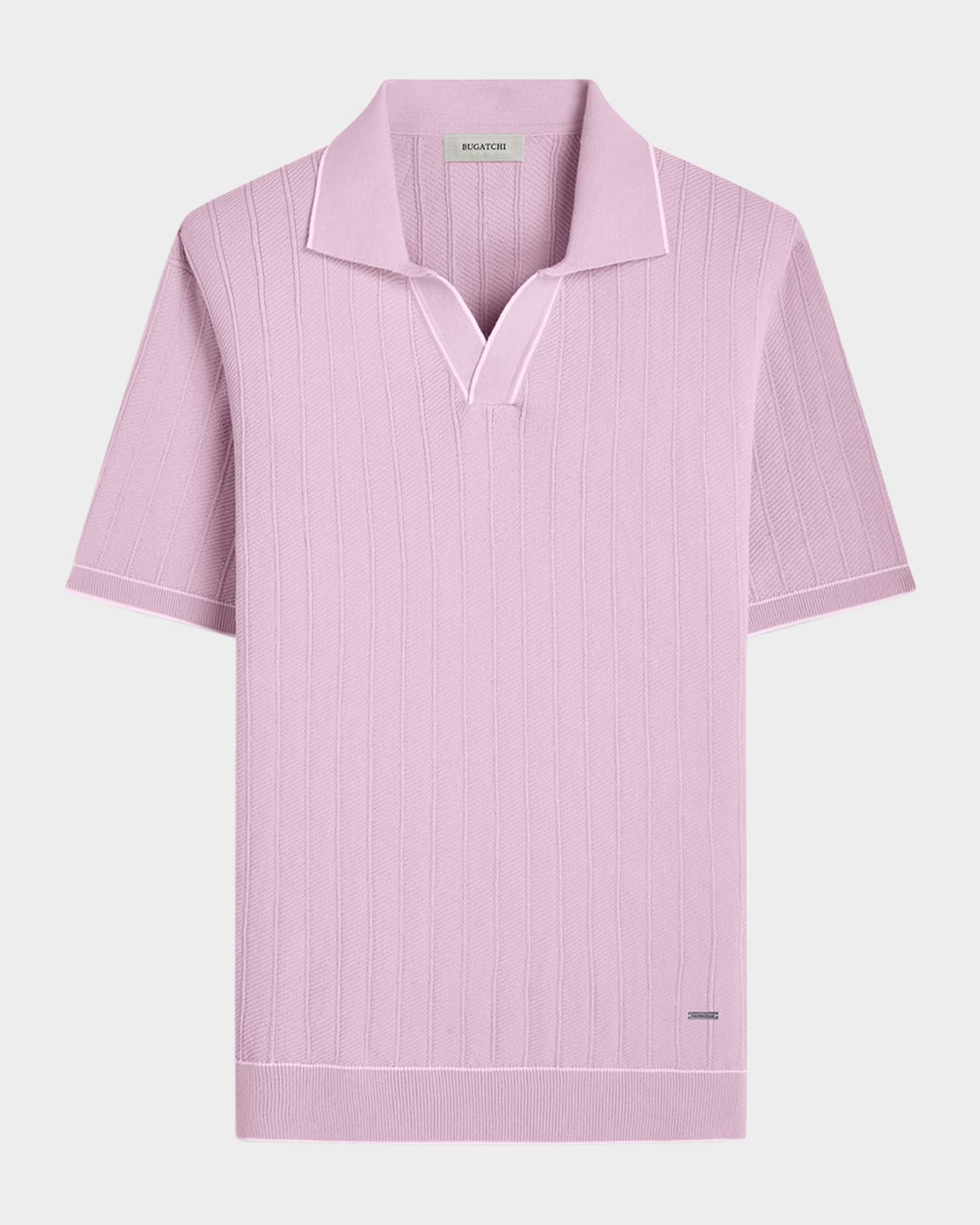Men's Short-Sleeve Sweater with Johnny Collar 0