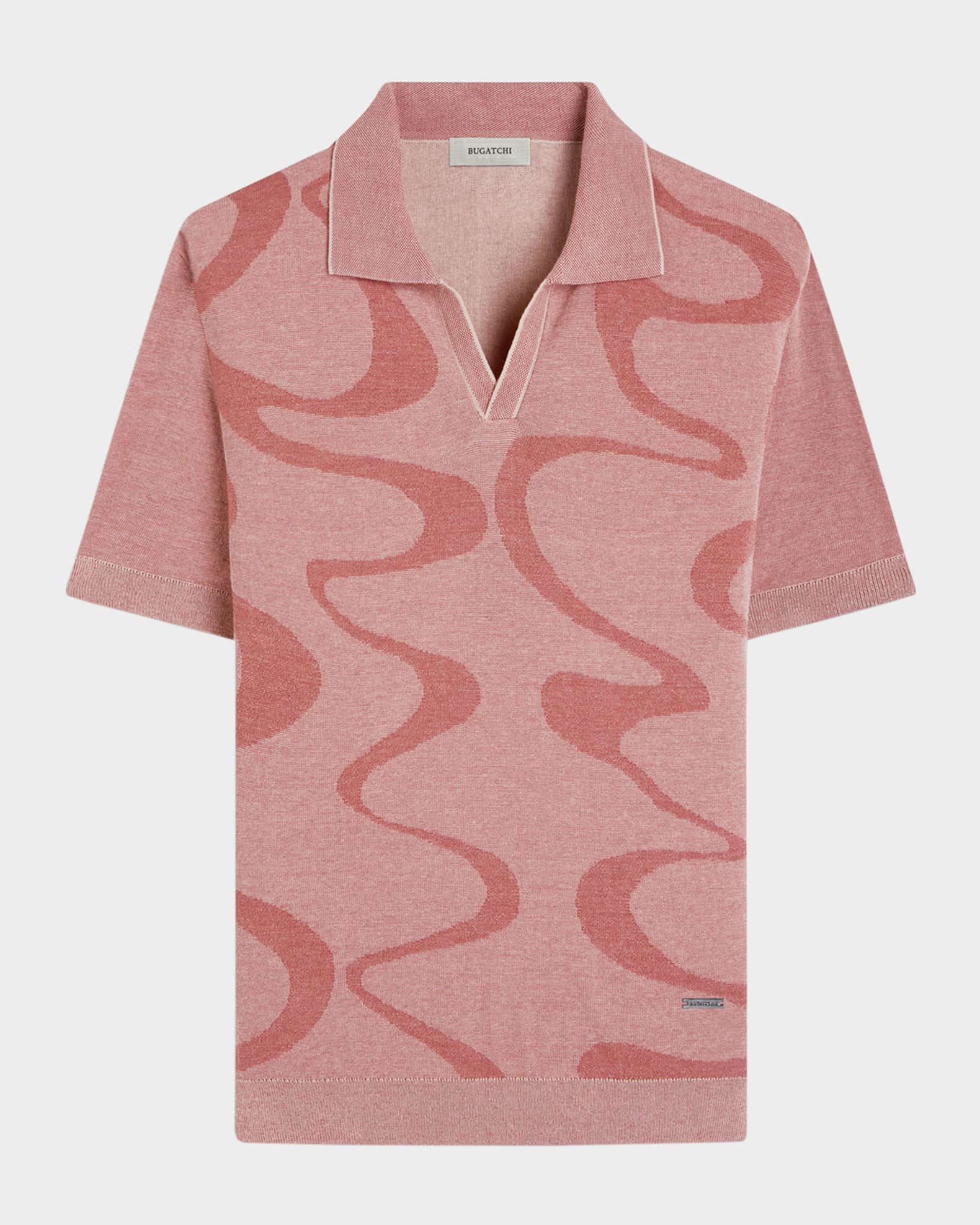 Men's Short-Sleeve Polo Sweater with Johnny Collar 0
