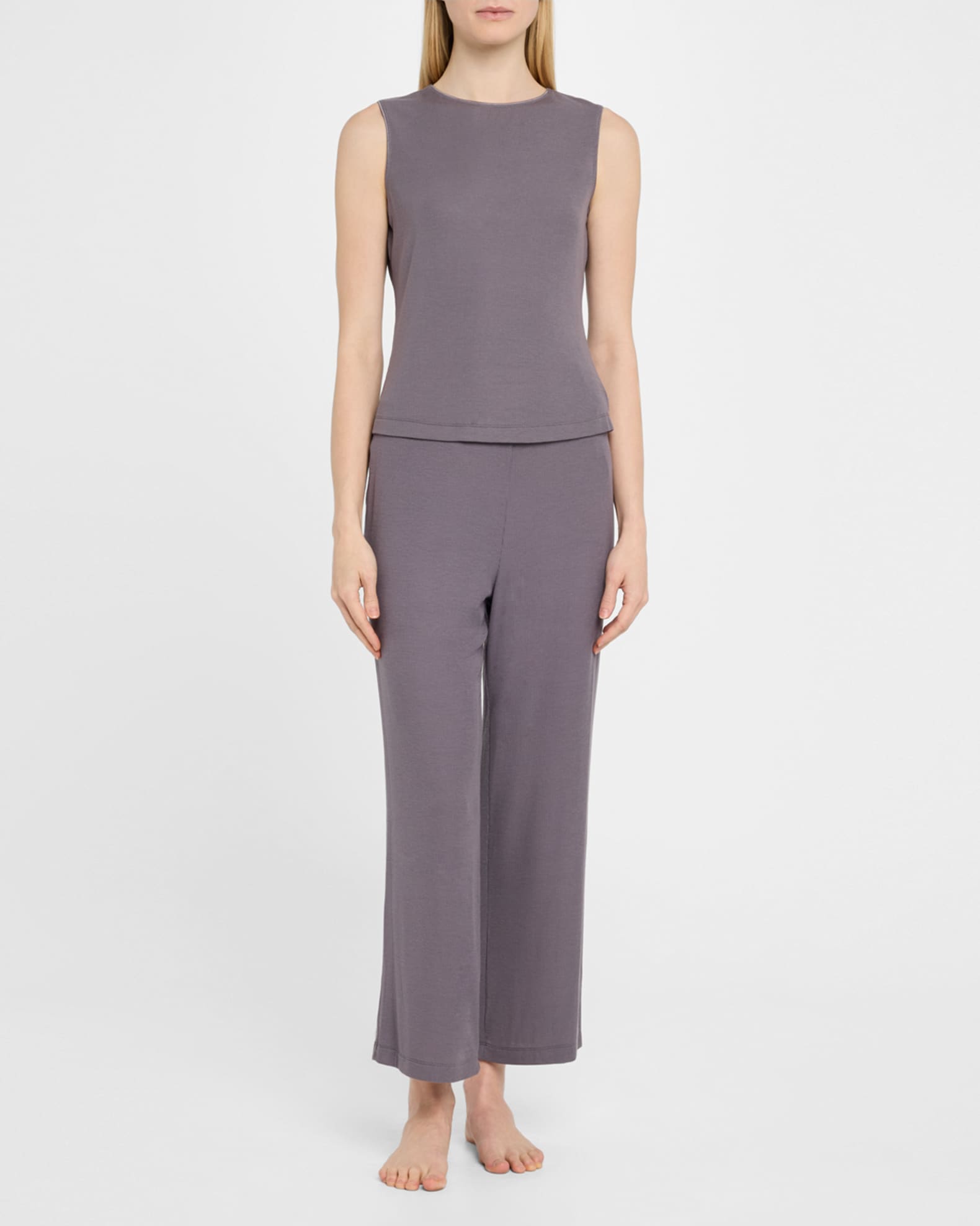 Rib Essentials Cropped Tank & Pants Pajama Set 1