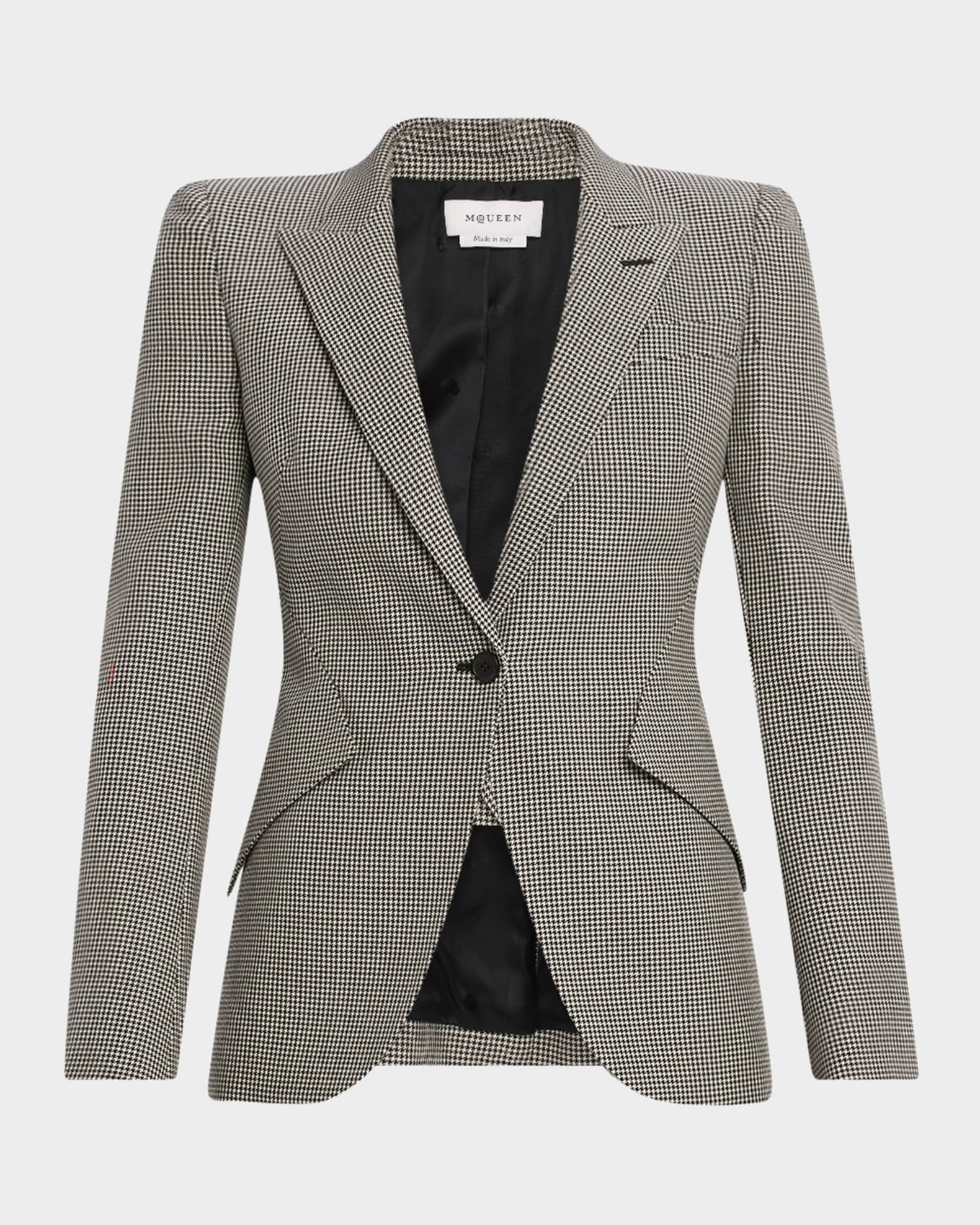 Houndstooth Single-Breasted Jacket 0