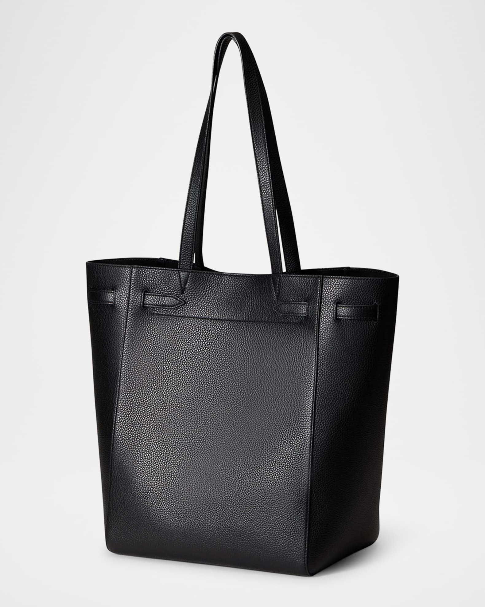 Veronica Beard Dash Belt North-South Leather Tote Bag | Neiman Marcus