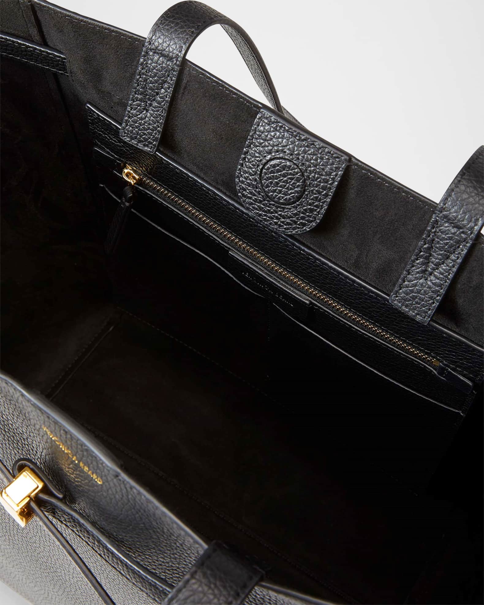 Veronica Beard Dash Belt North-South Leather Tote Bag | Neiman Marcus