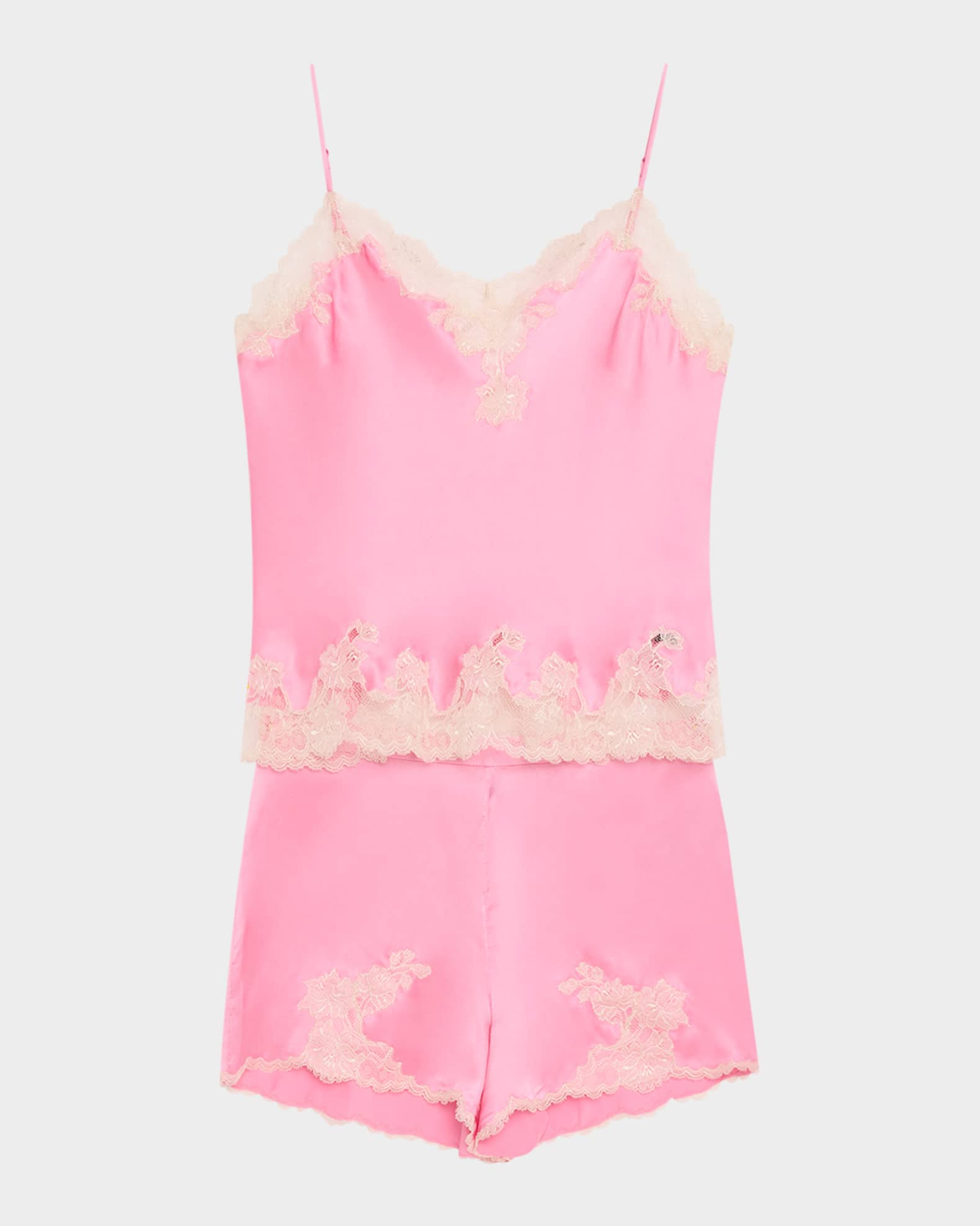 Lolita Lace-Trim Silk Pajama Set 0
