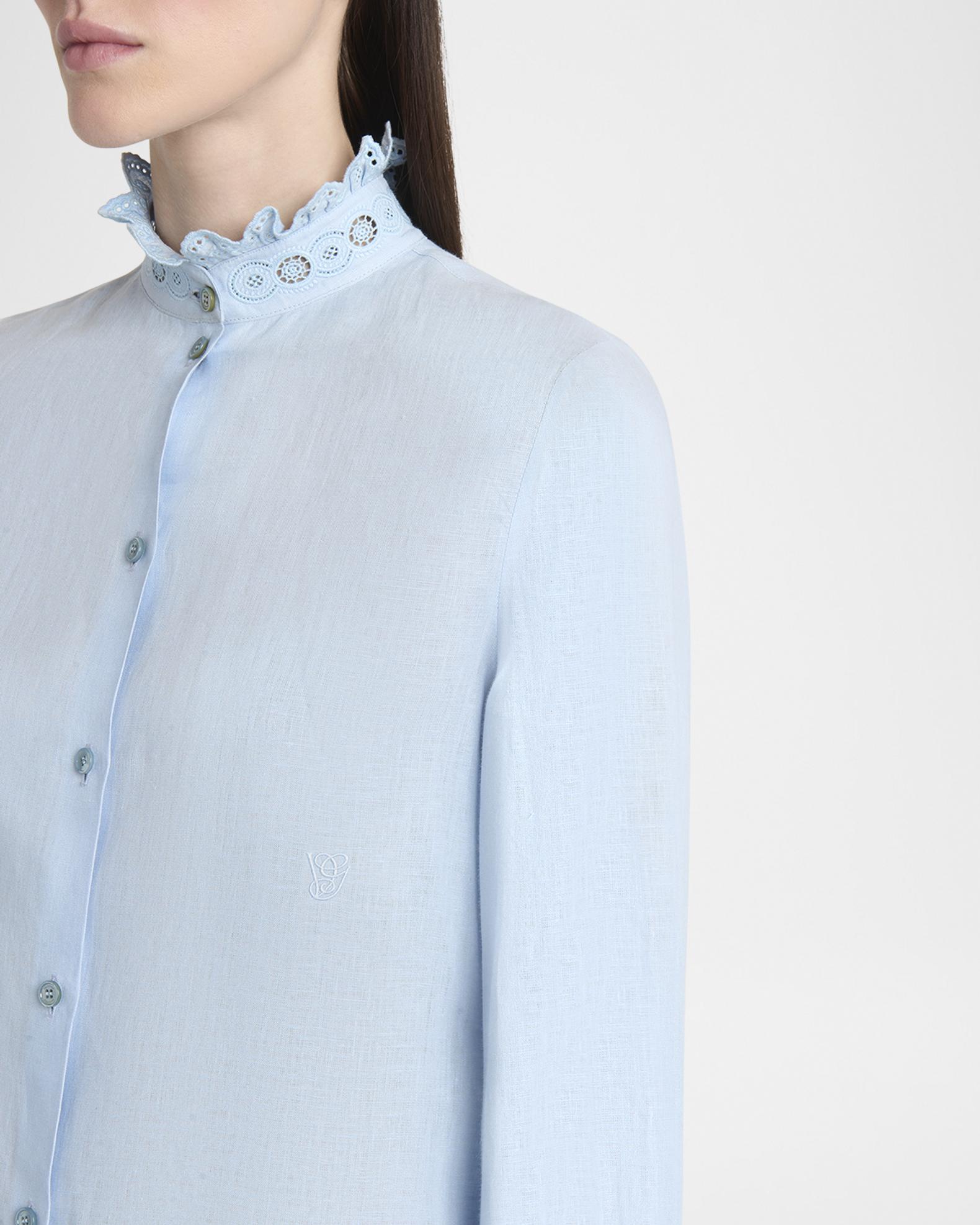 Valentino Garavani Eyelet Embroidered Ruffle Button-Down Shirt 