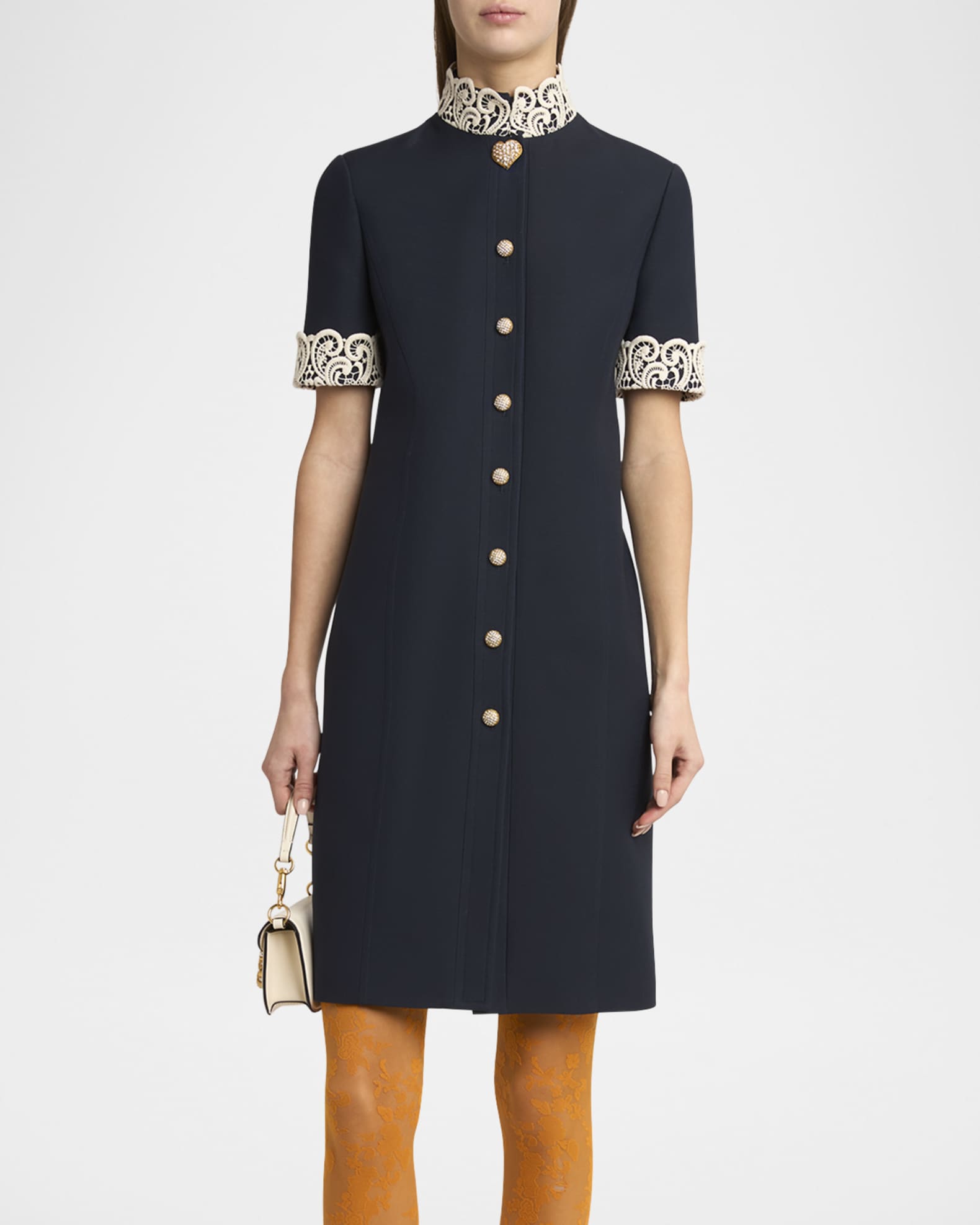 Embellished Lace-Trim Dress 1