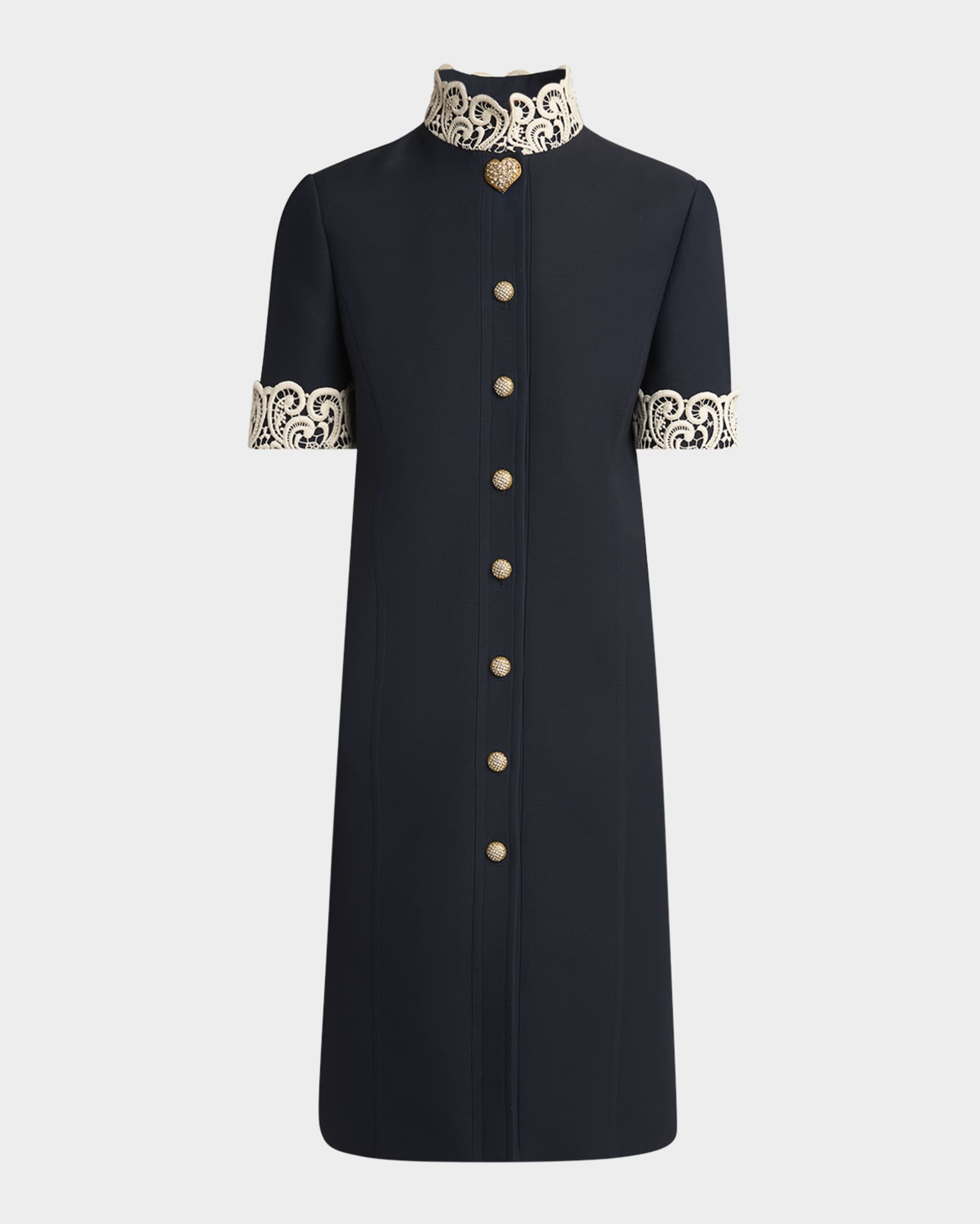 Embellished Lace-Trim Dress 0