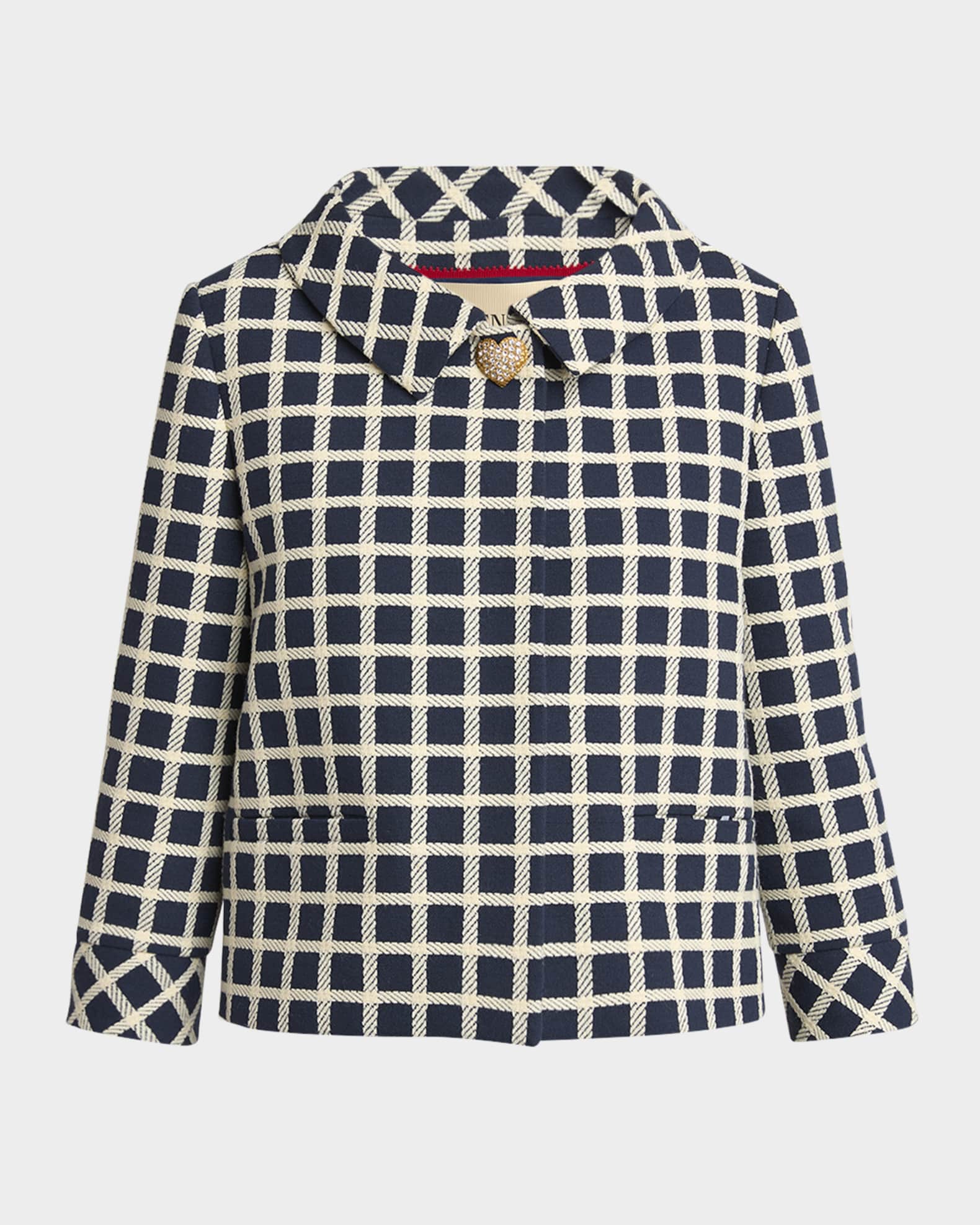 【関税＆送料込み】Valentino Garavani Check-Pattern Jacket Wool Blend Jacket With V Check Pattern for Man in Butter