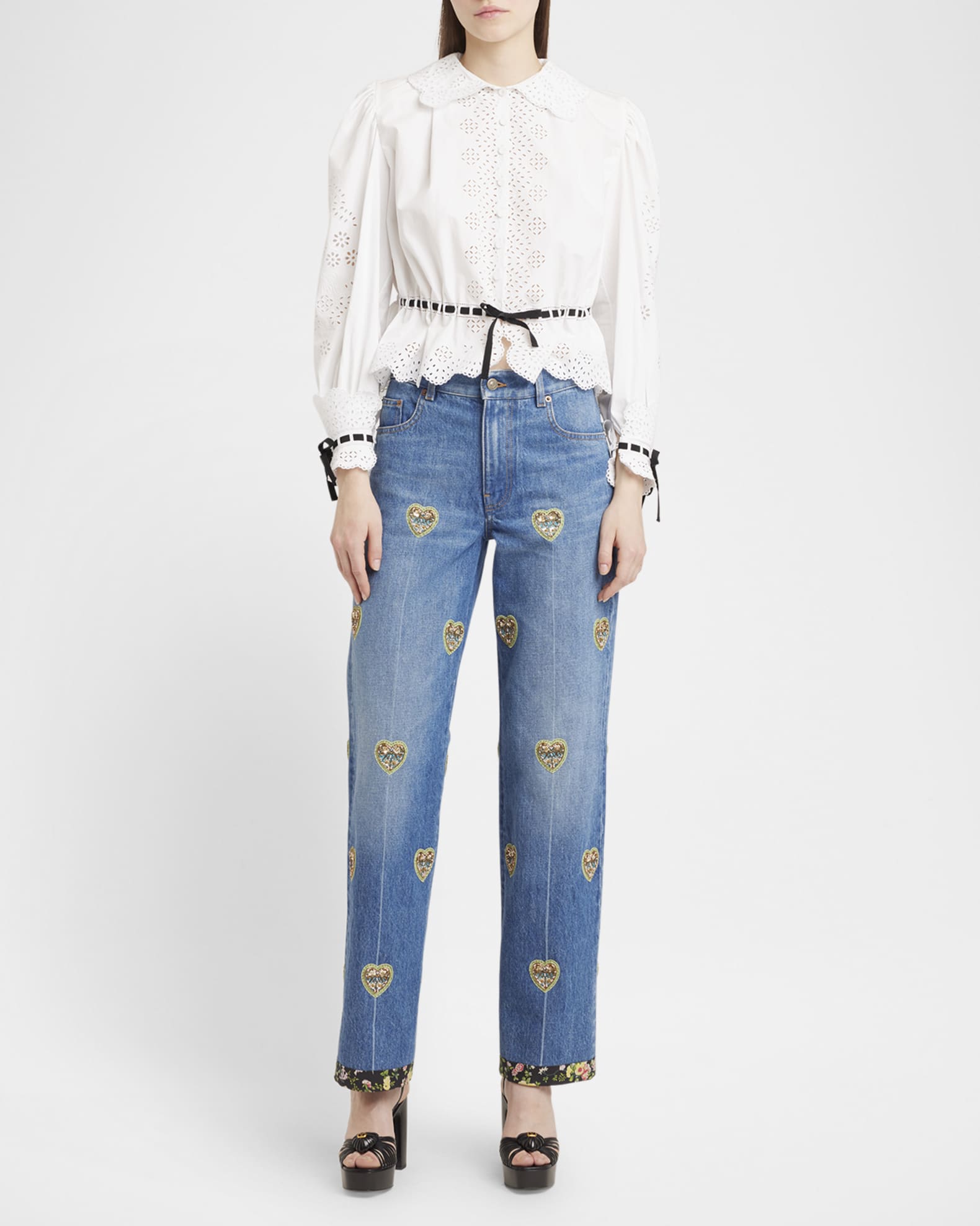 Eyelet-Embroidered Poplin Shirt 1