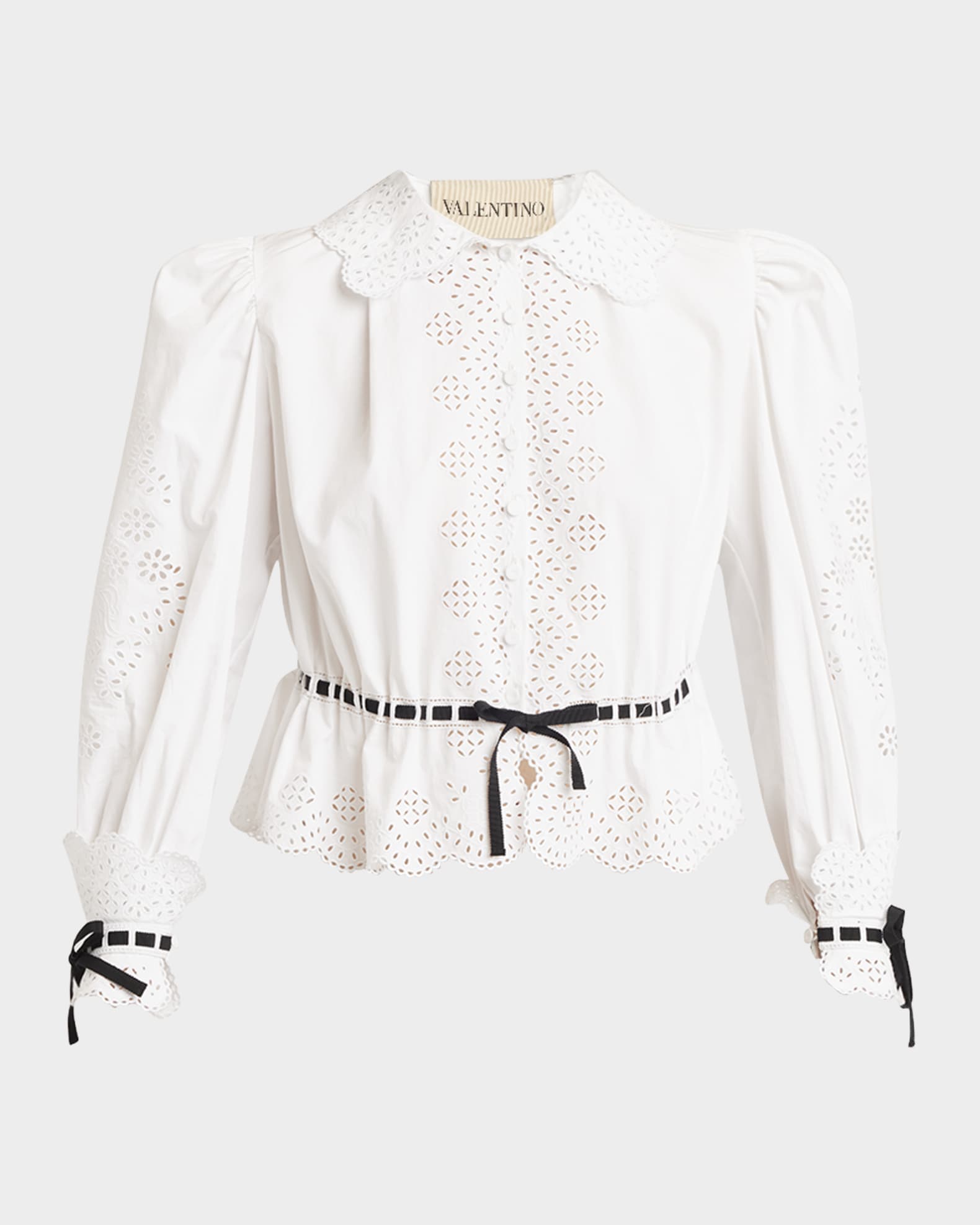 Eyelet-Embroidered Poplin Shirt 0