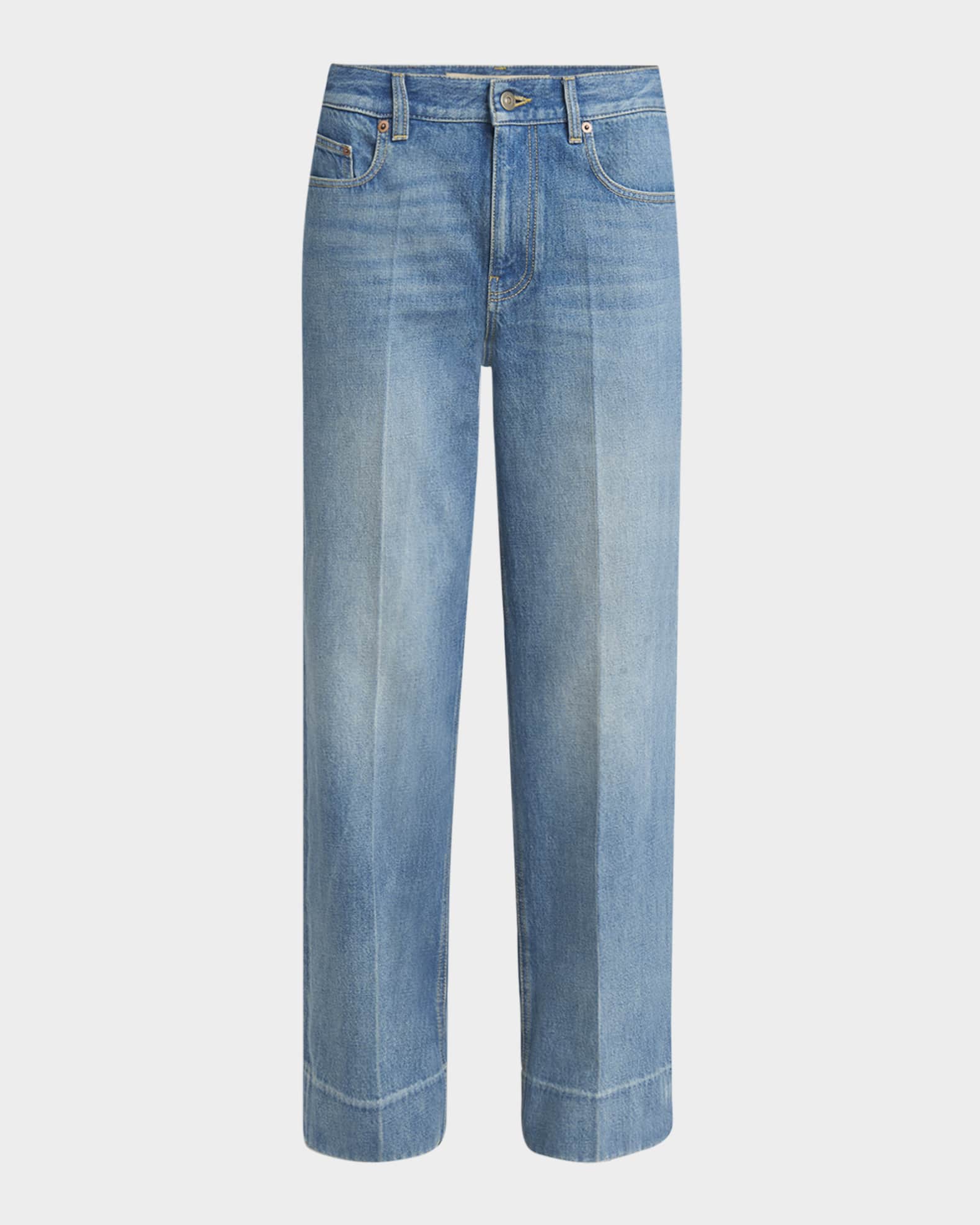 Straight Leg Denim Pants 0