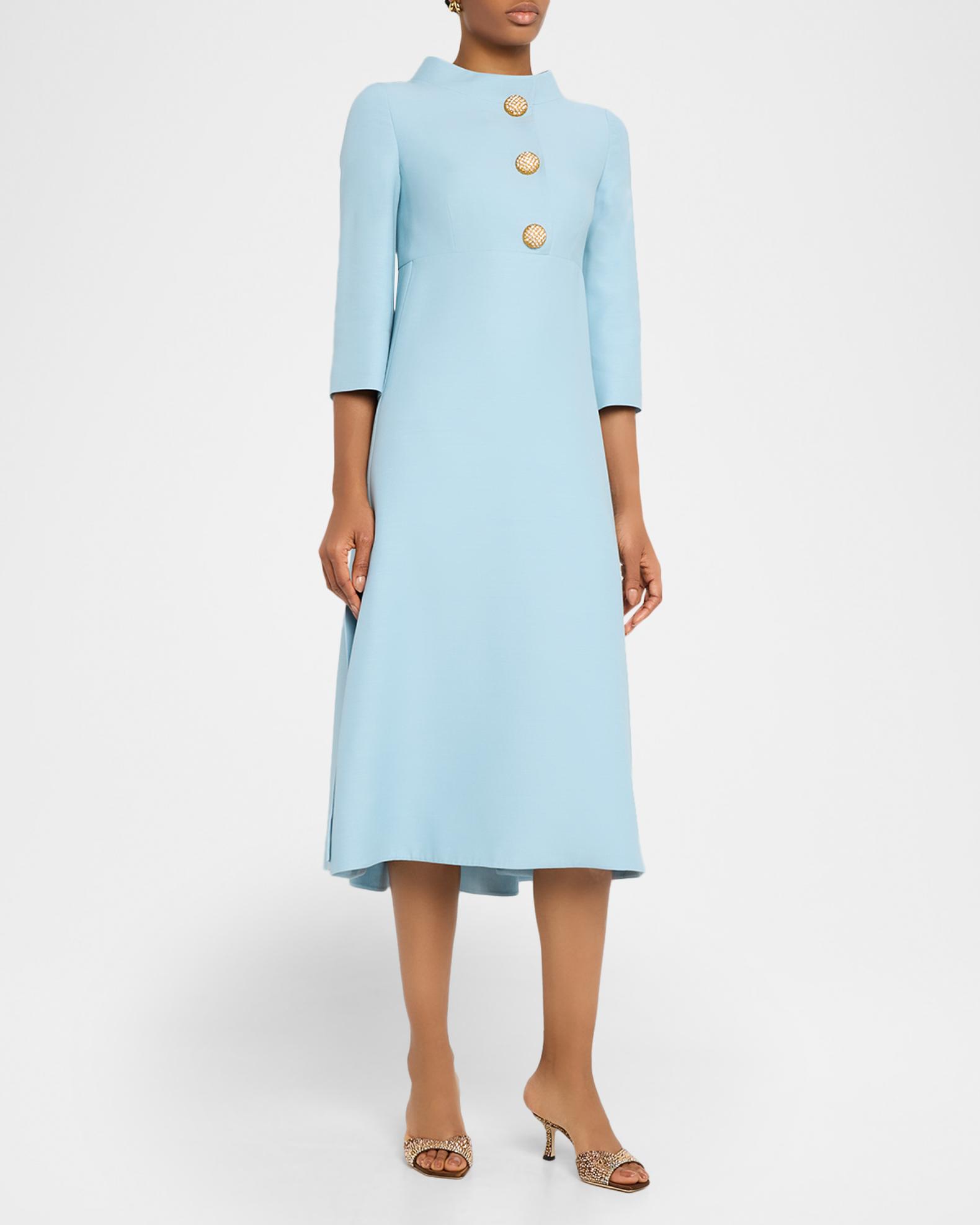 Valentino Crepe Couture Midi Dress Woman Pastel Grey 42