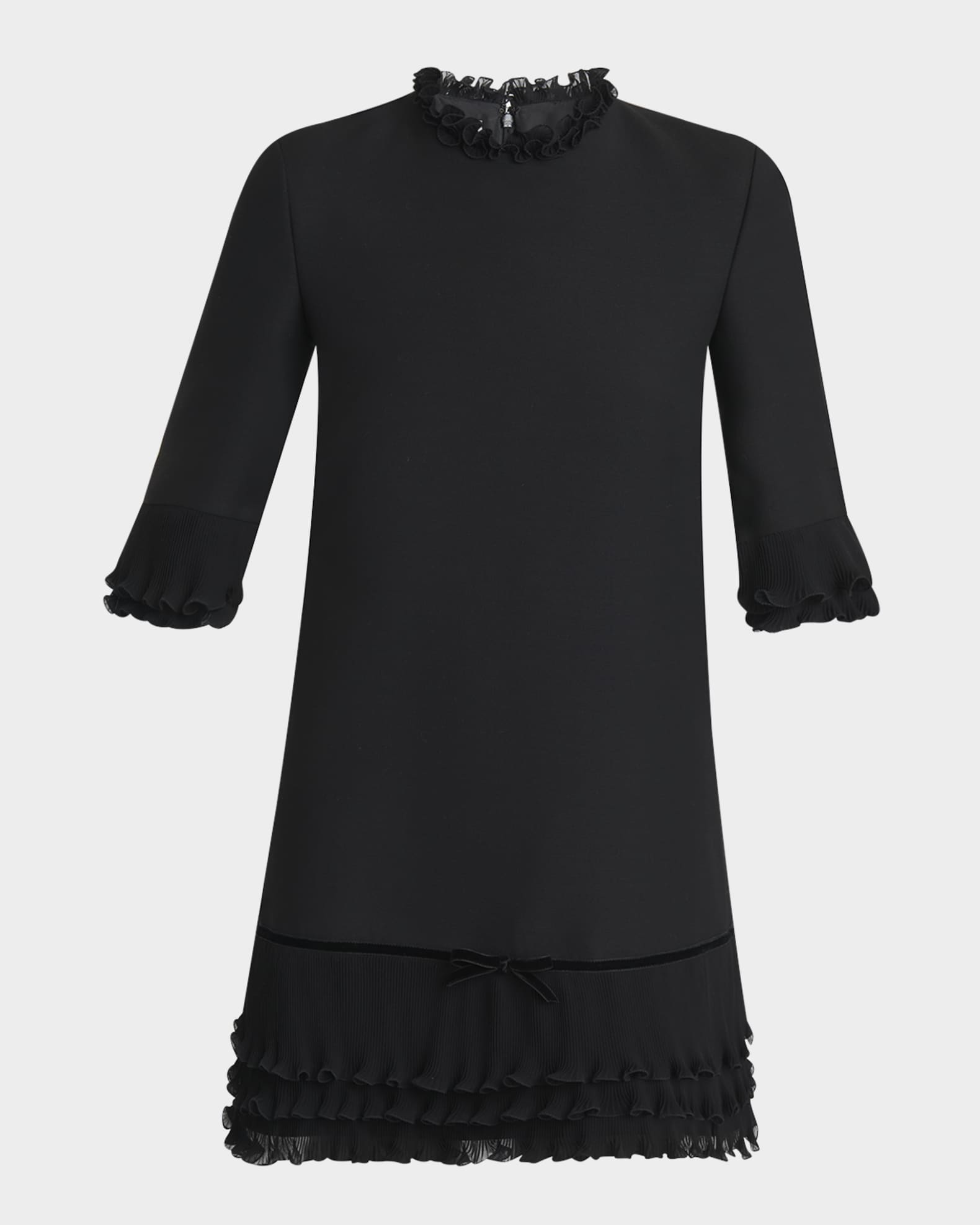Ruffle Silk Crepe Mini Dress 0