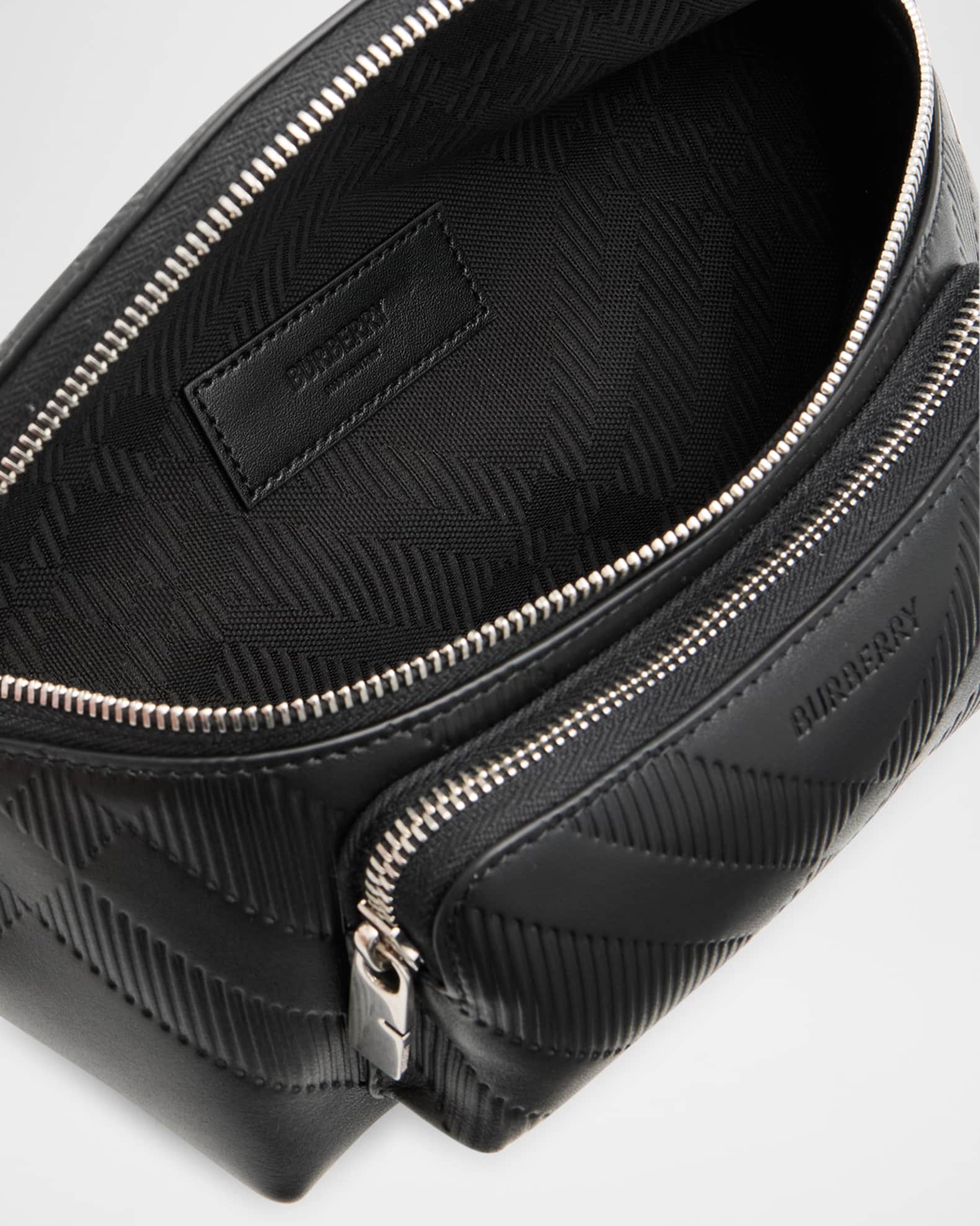 Burberry Men's Small Check Leather Belt Bag | Neiman Marcus