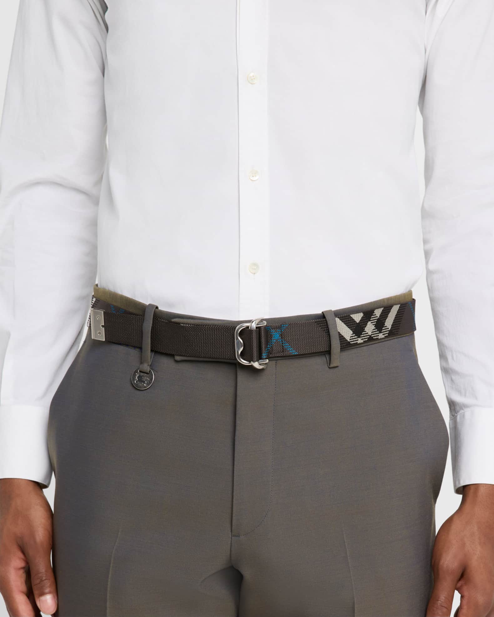 Men's Check Webbing B-Buckle Belt - Thumbnail 2