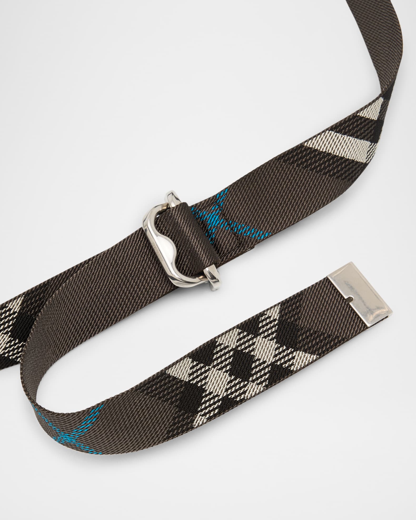 Burberry Men's Check Webbing B-Buckle Belt | Neiman Marcus