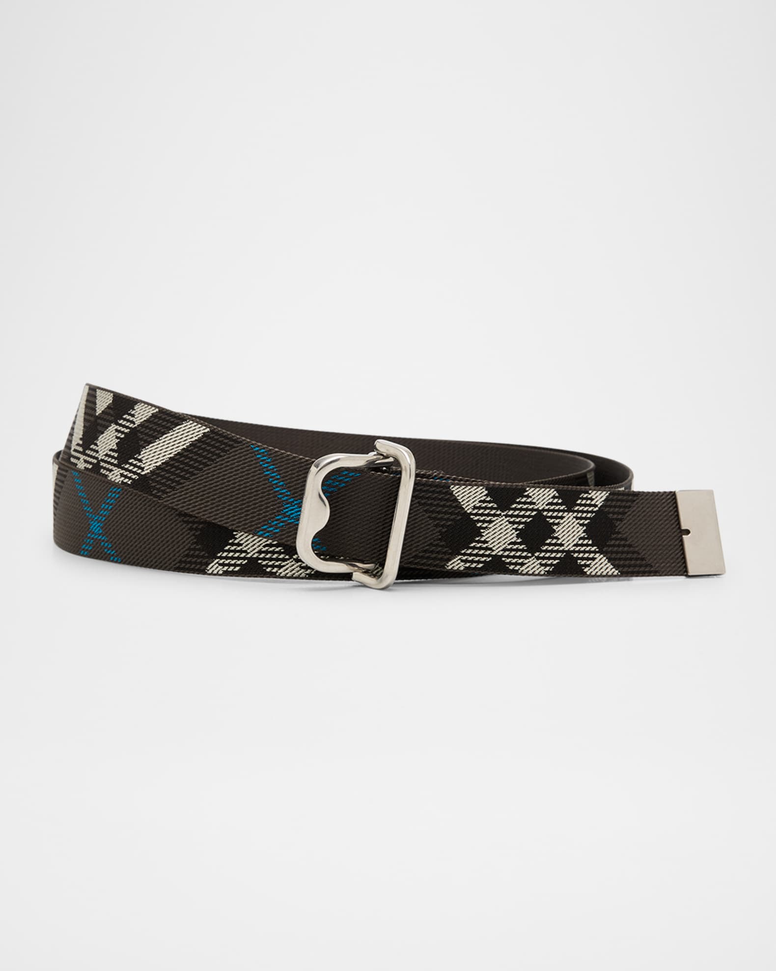 Men's Check Webbing B-Buckle Belt