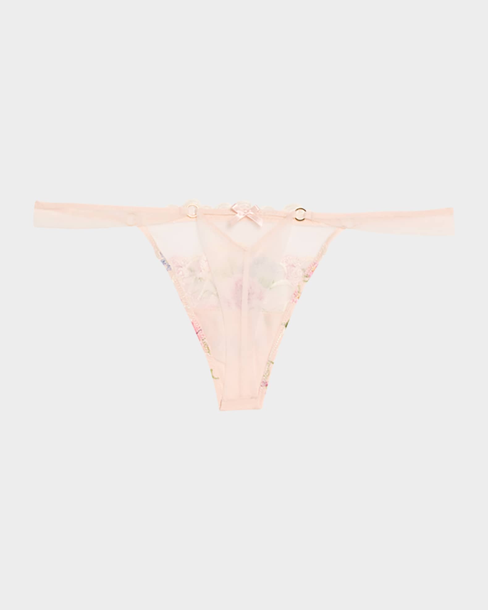 Libertine en Fleurs Embroidered Tulle G-String 1
