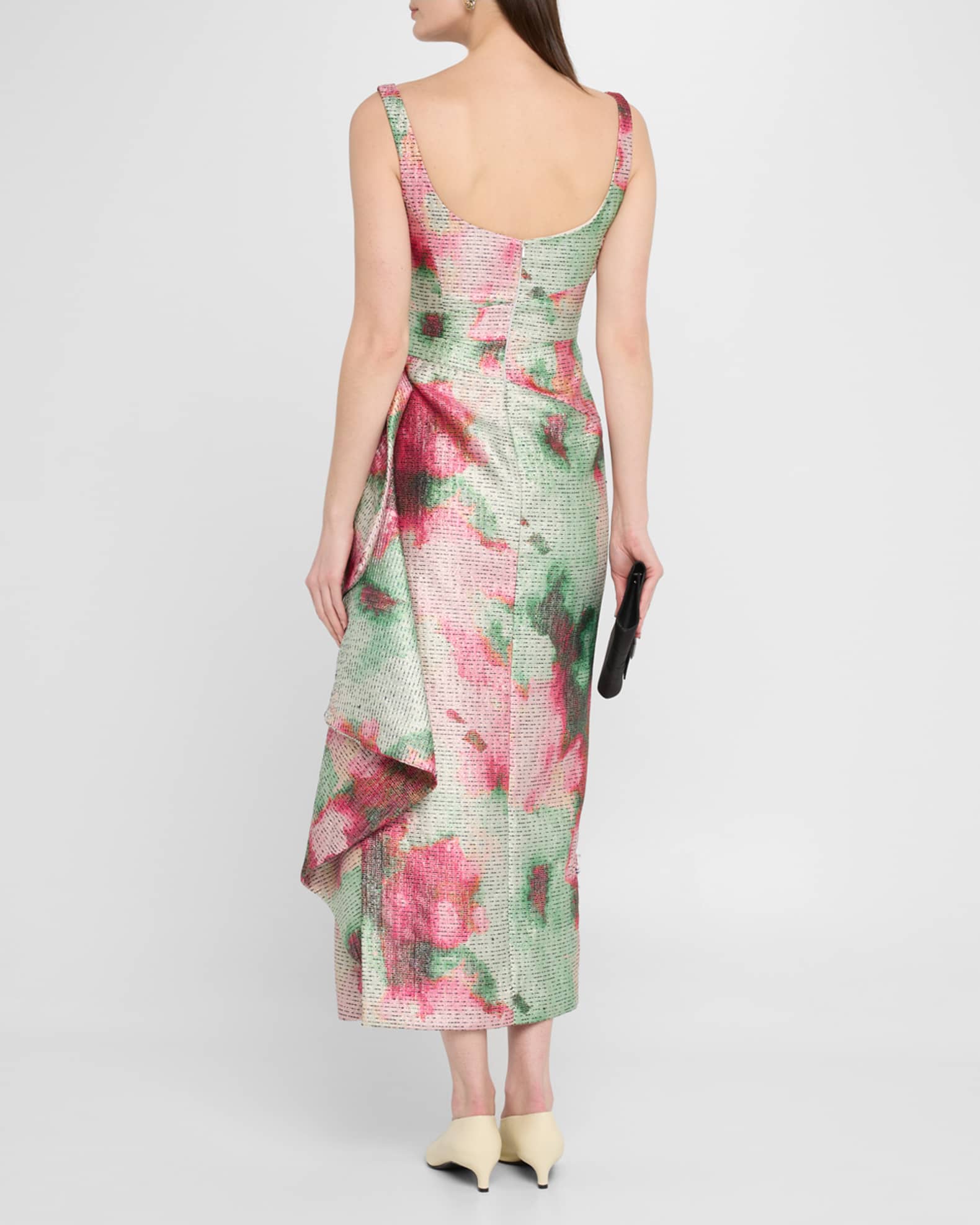 Lela Rose Florence Scoop-Neck Midi Sheath Dress | Neiman Marcus