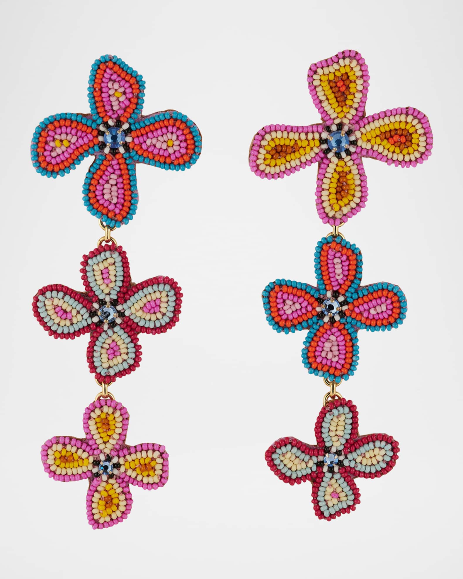 Palma Asymmetrical Floral Earrings 0
