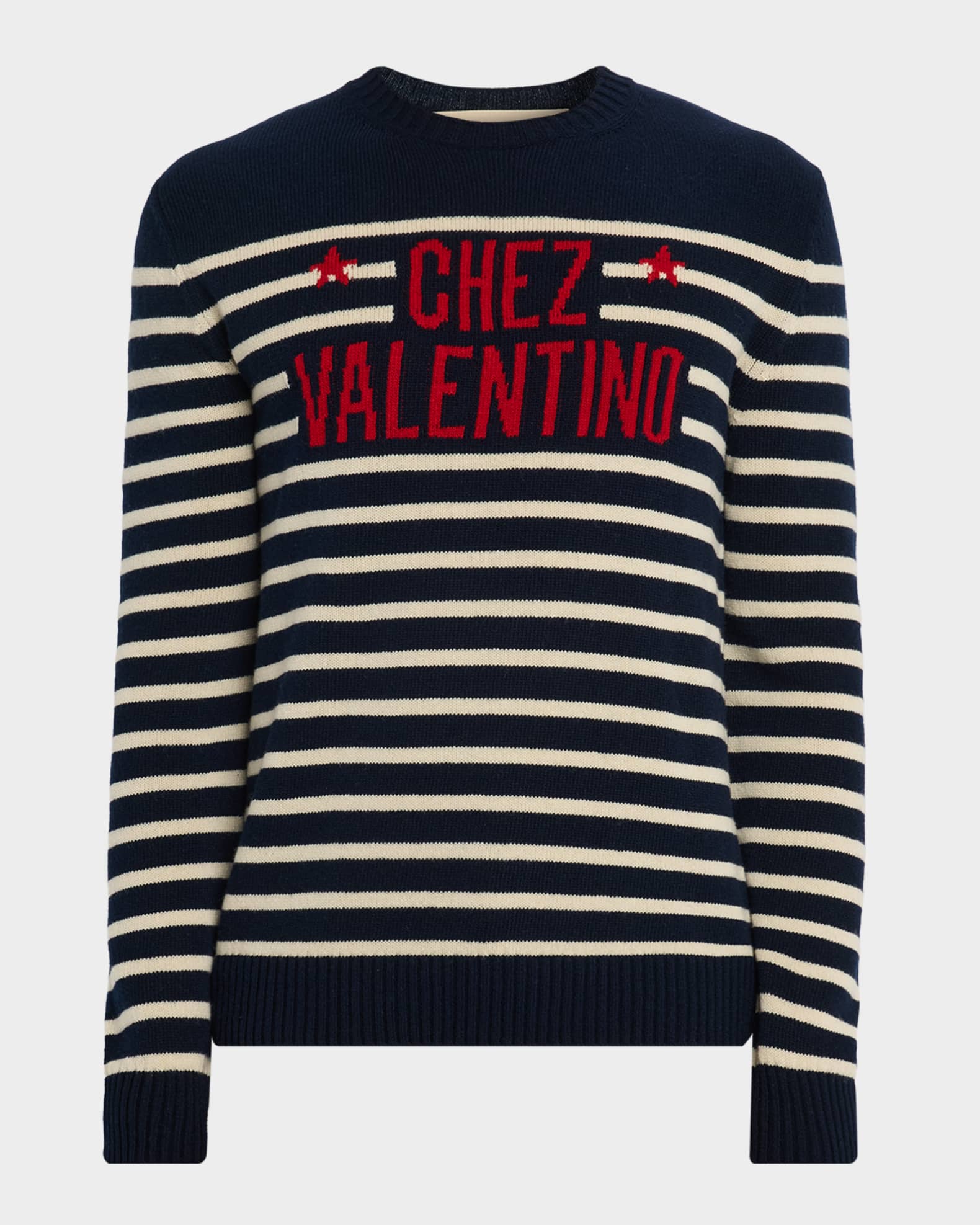 Valentino Garavani Men's Chez Valentino Wool Stripe Logo-Jacquard