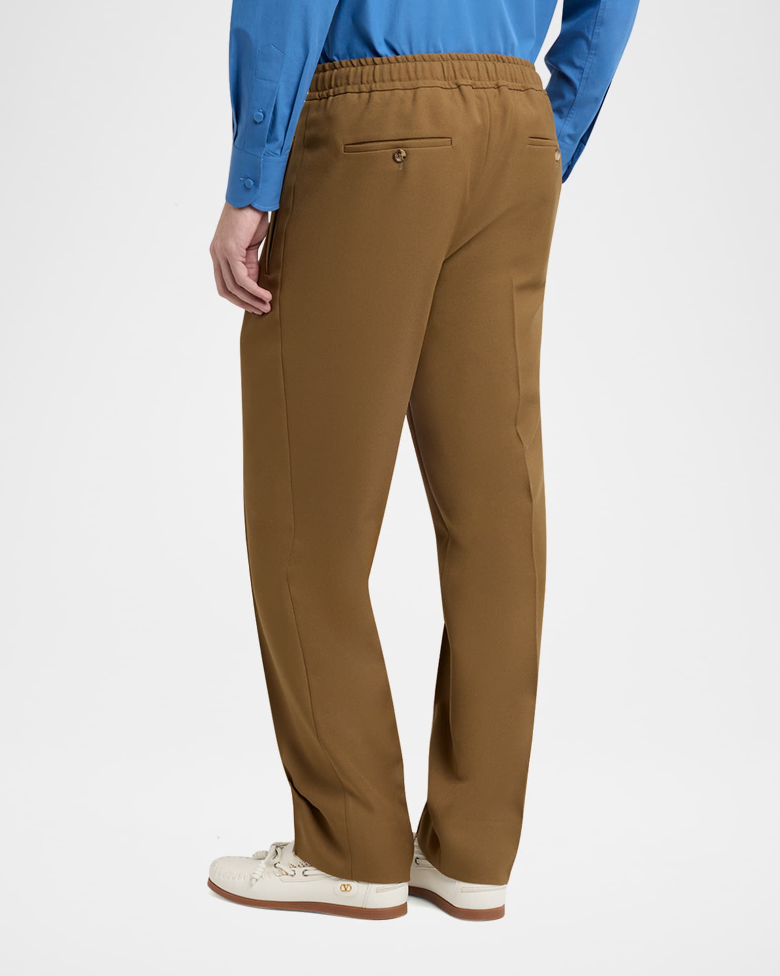Valentino Garavani Men's Pintuck-Front Drawstring Pants