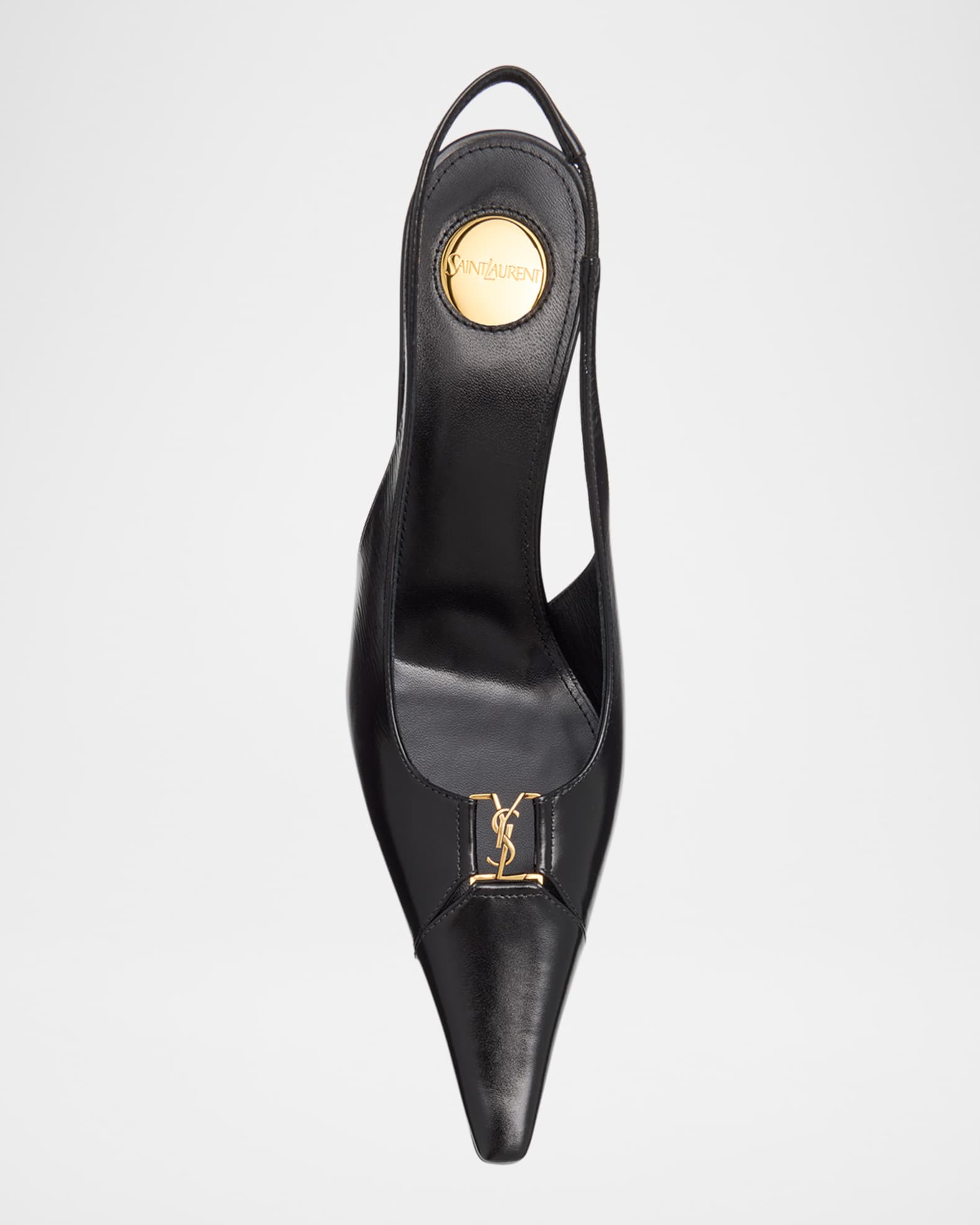 パンプス SAINT LAURENT BABYLONE 80 PUMPS Saint Laurent Babylone Leather YSL Slingback Pumps