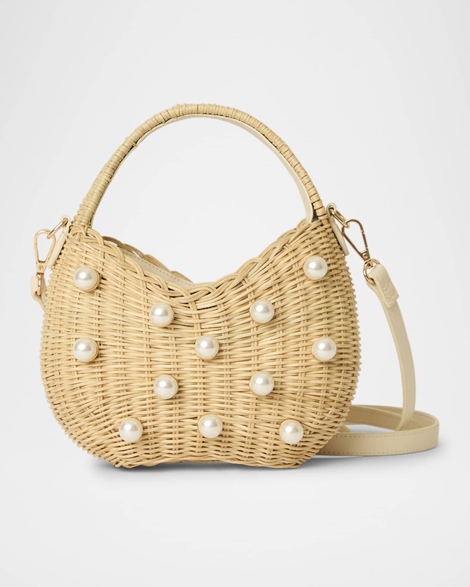 Chloe Mini Pearly Rattan Top-Handle Bag 0
