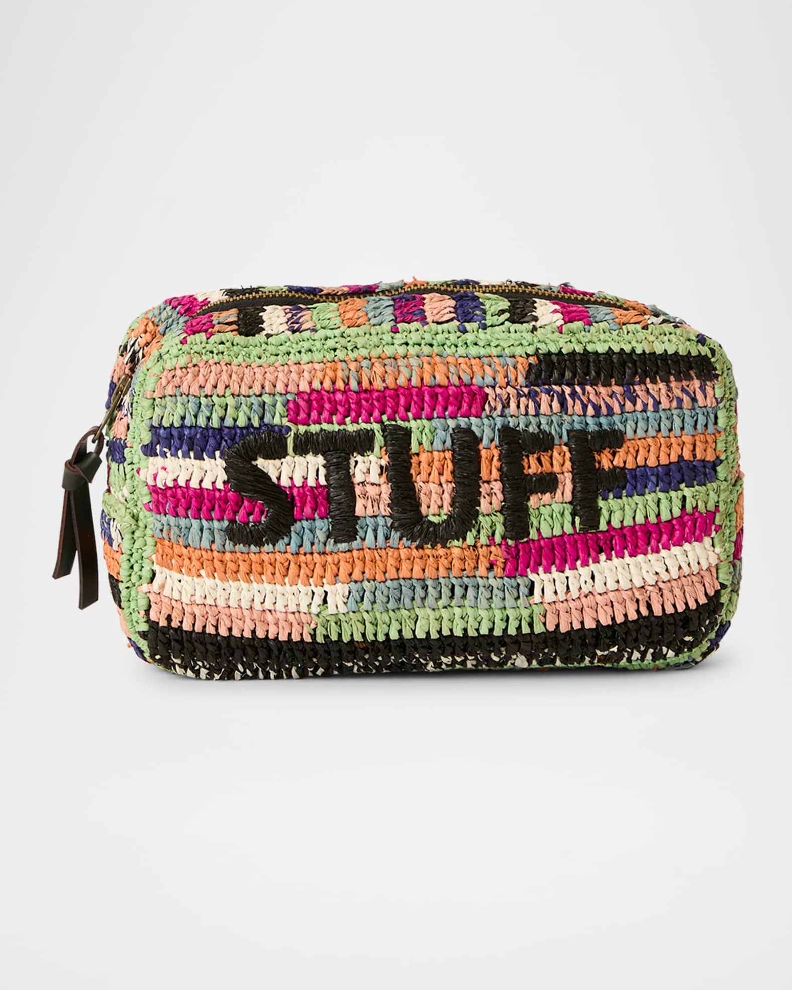 Small Stuff Multicolor Straw Cosmetic Case 0