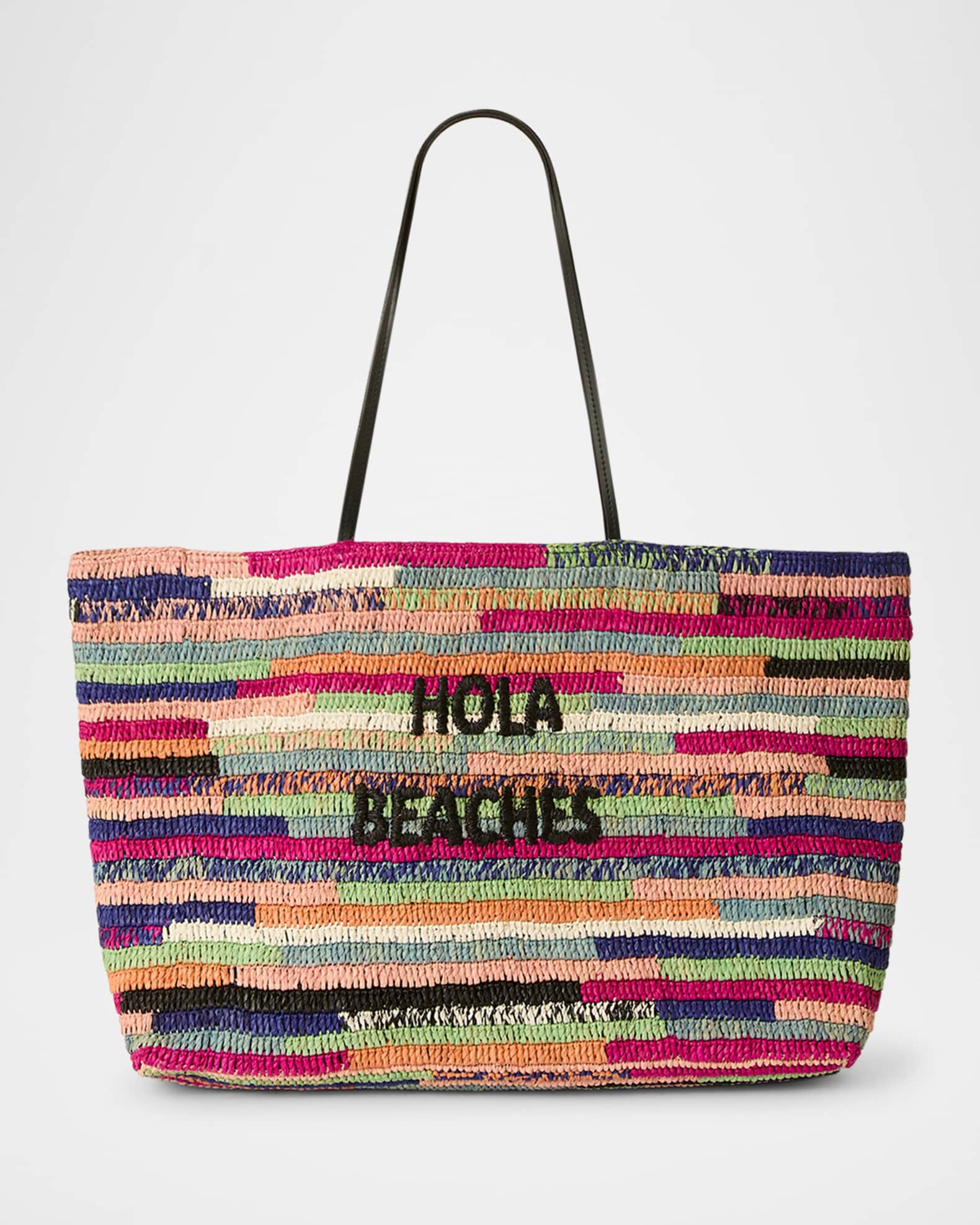 Hola Beaches Multicolor Straw Tote Bag 0