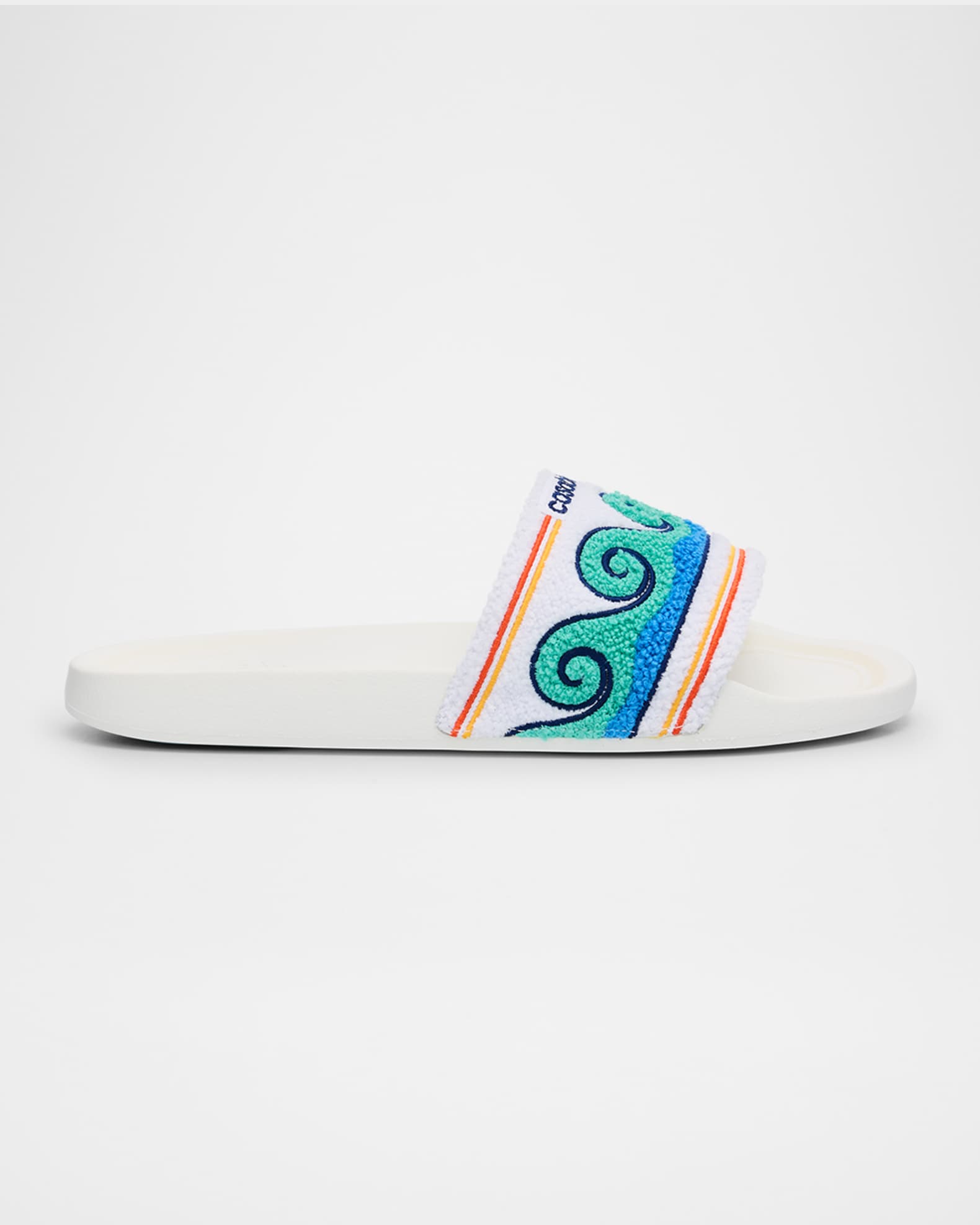 Men's Embroidered Terry Slide Sandals
