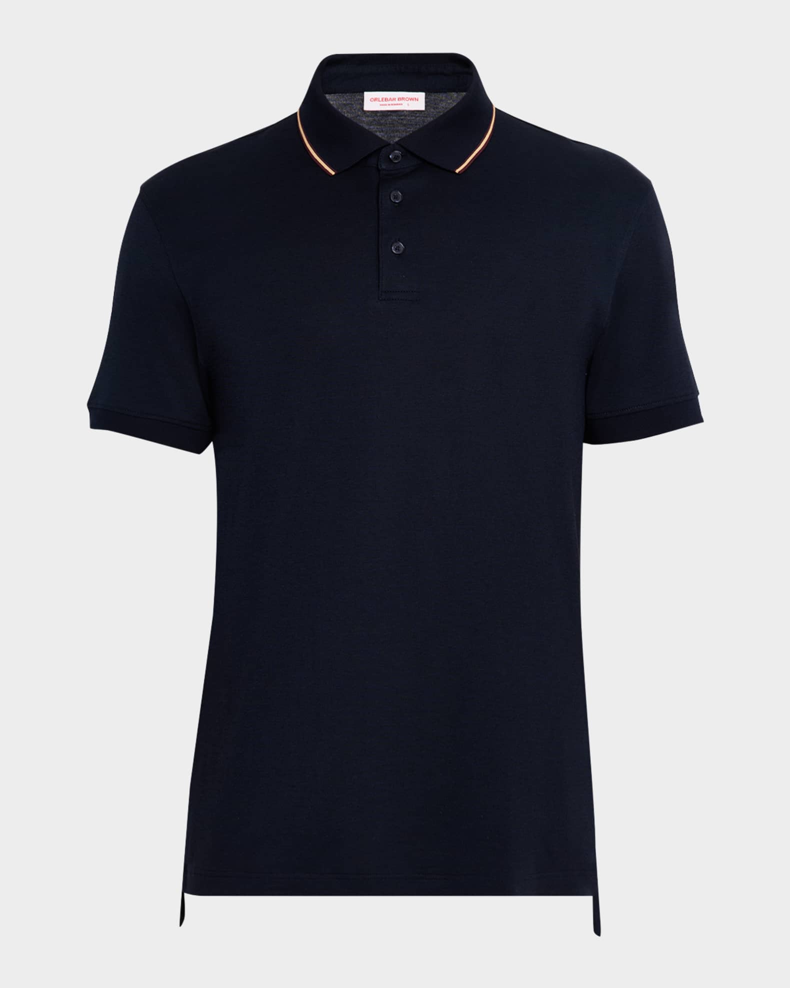 Men's Dominic Short-Sleeve Fine Ribbon Polo Shirt 0