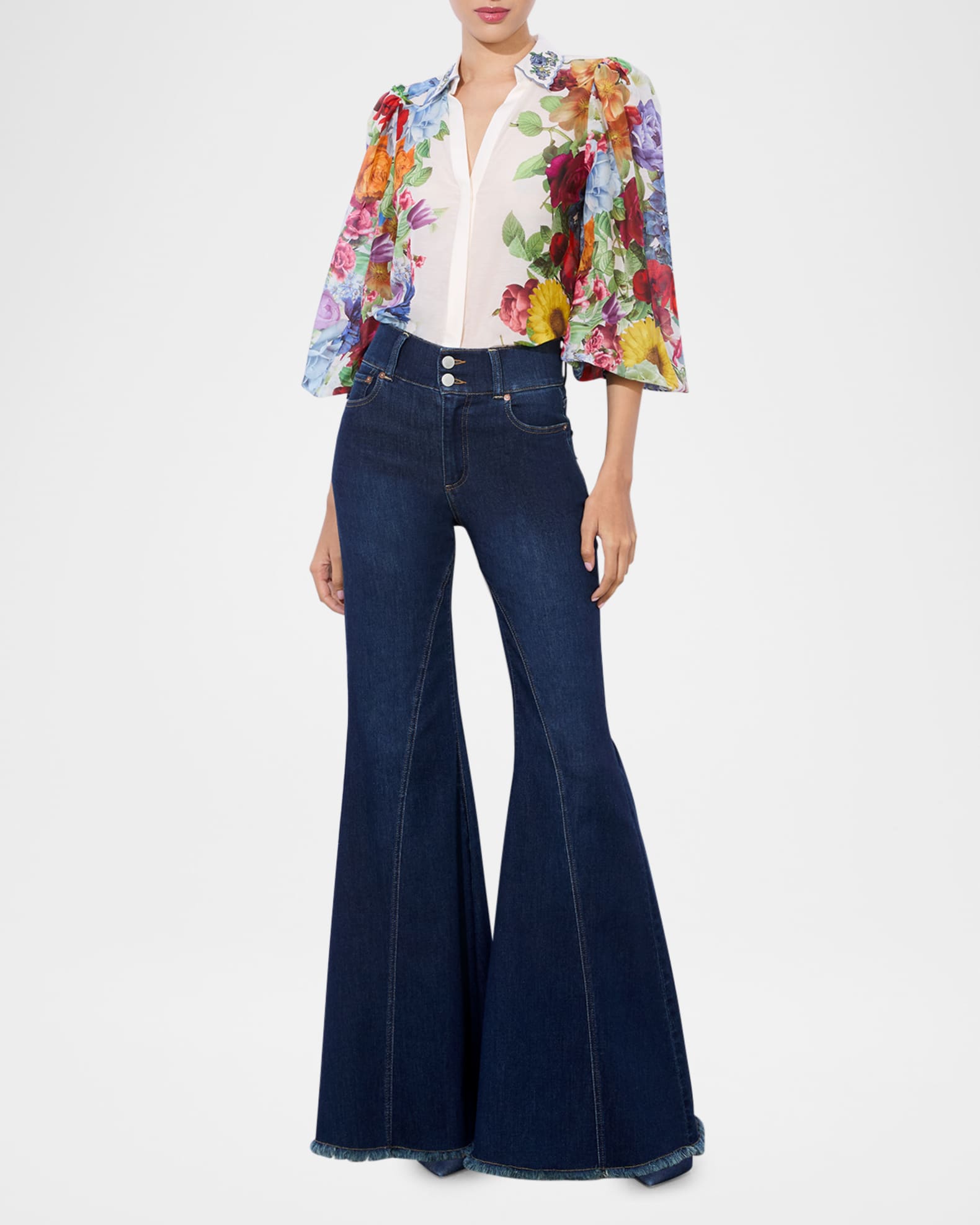Roanne Floral Button-Front Blouse 1
