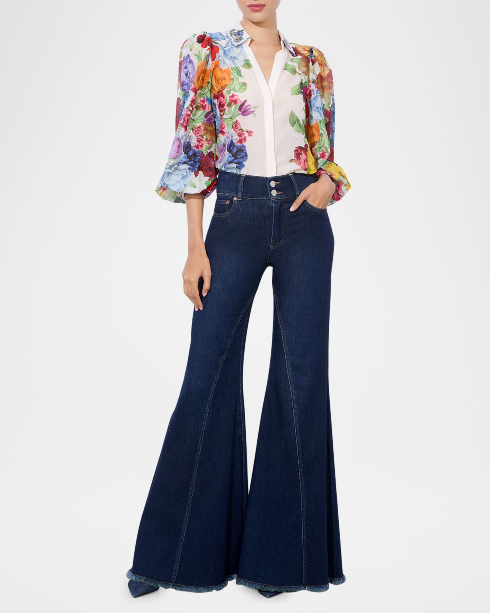 Roanne Floral Button-Front Blouse