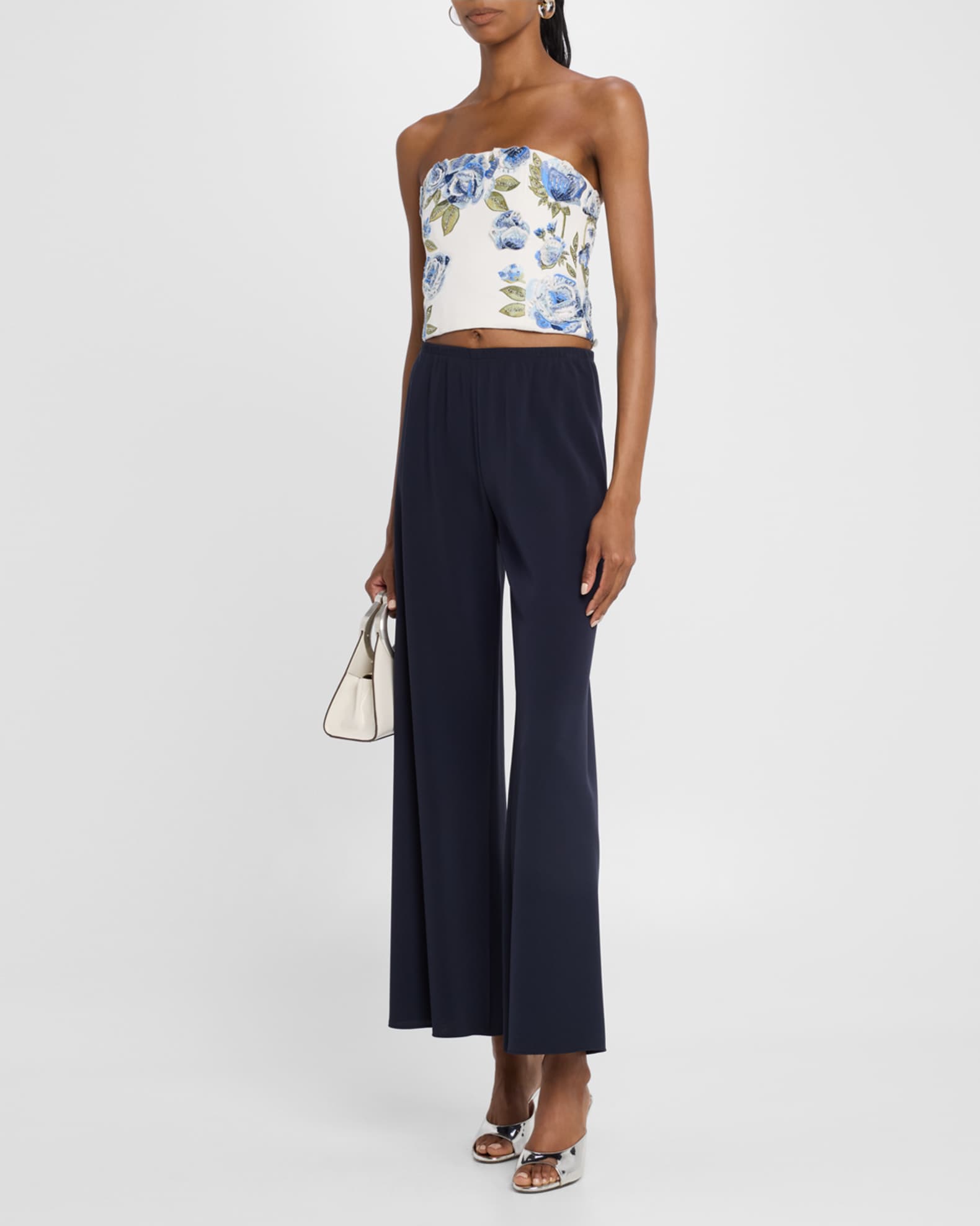 Cece Floral Embellished Cropped Top 1