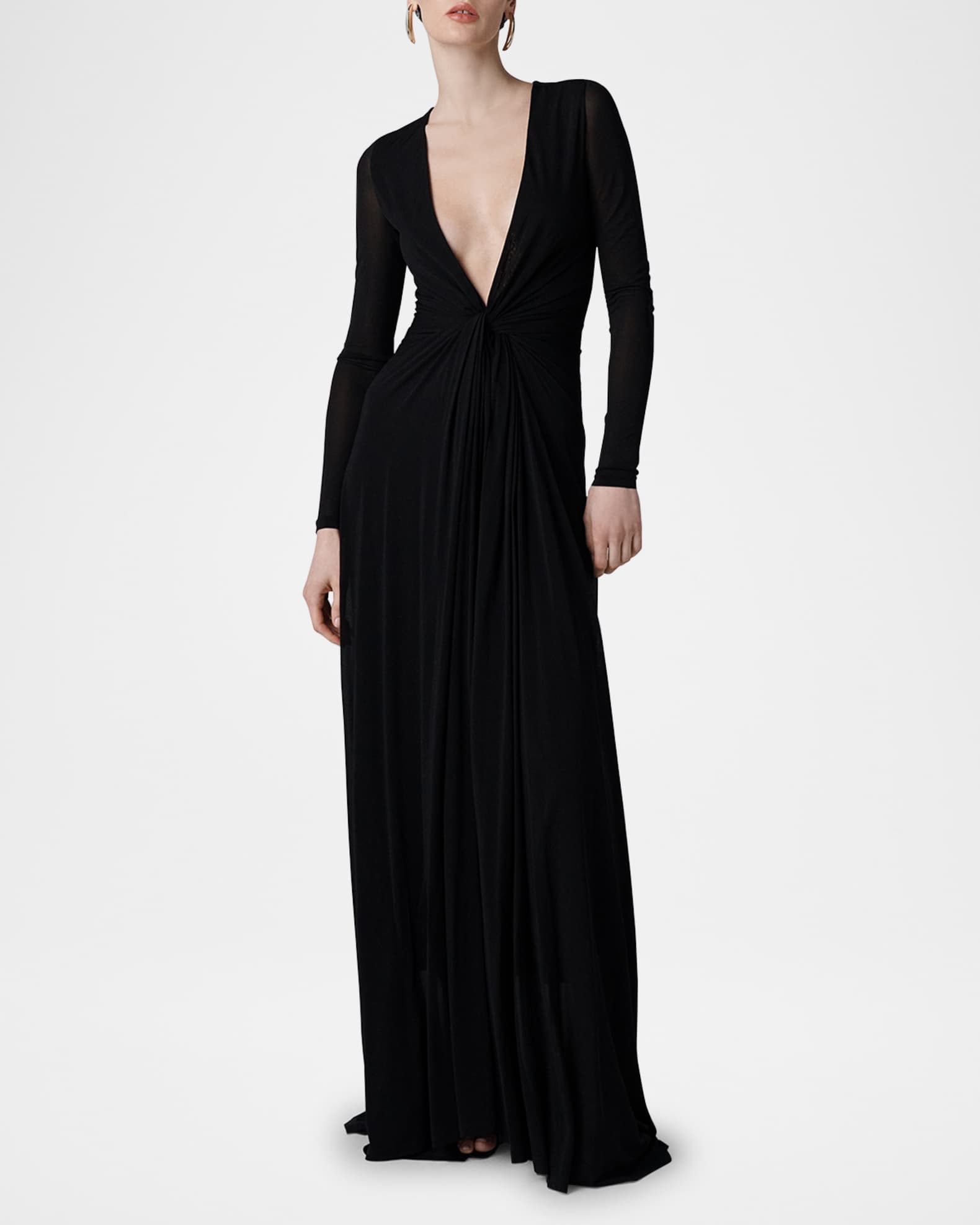 Sasha Deep V-Neck Twist Gown 1