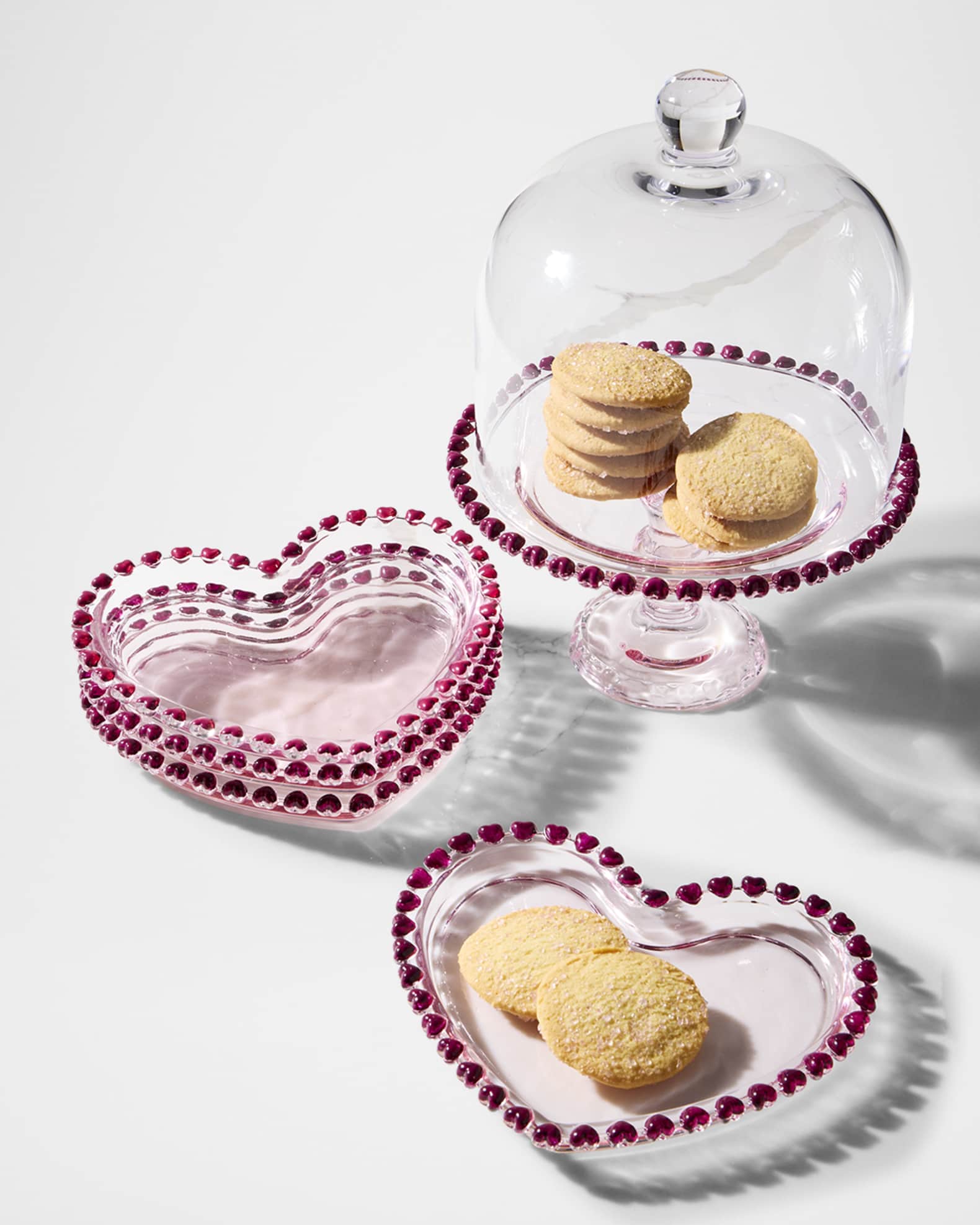 Heart-Shaped Dessert Plates, Set of 4 1