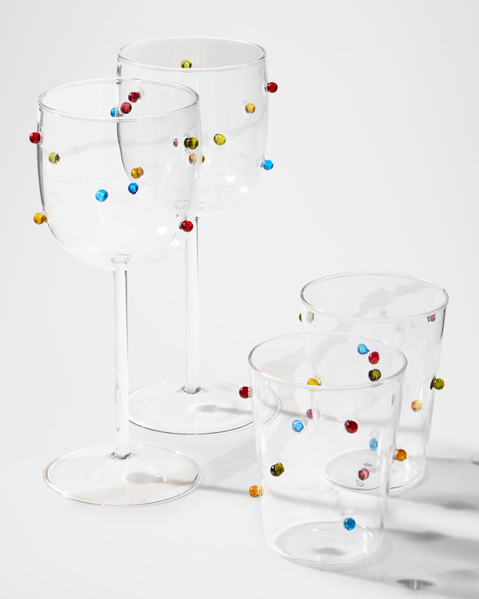 Colorful Beaded Wine Glasses, 16.8 oz. - Set of 2 1
