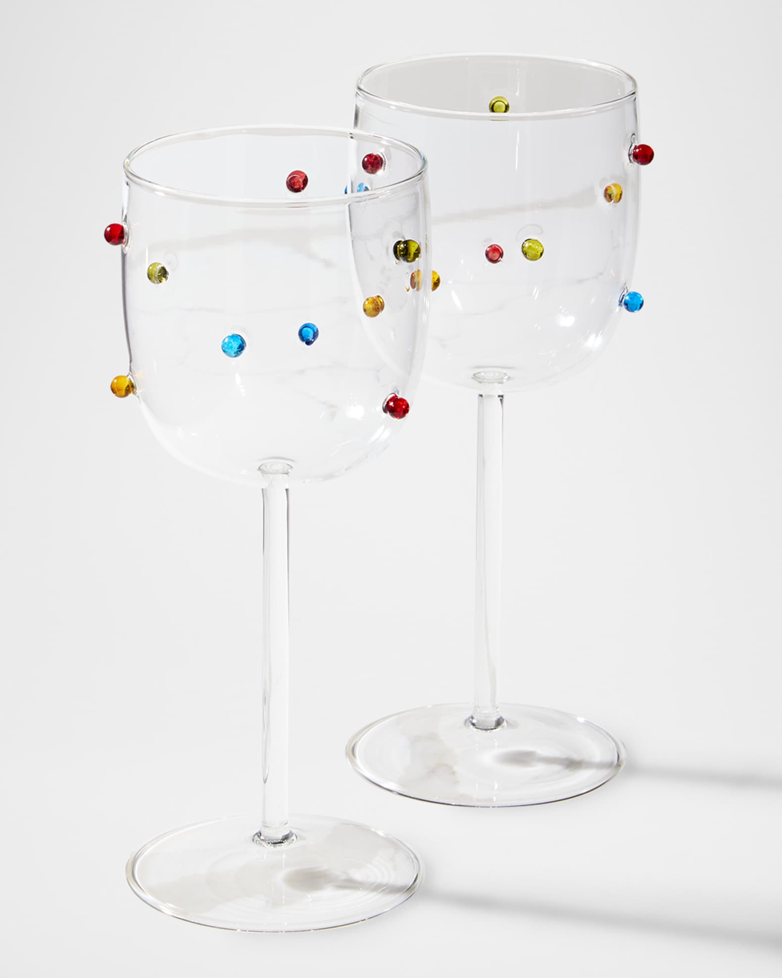 Colorful Beaded Wine Glasses, 16.8 oz. - Set of 2 0