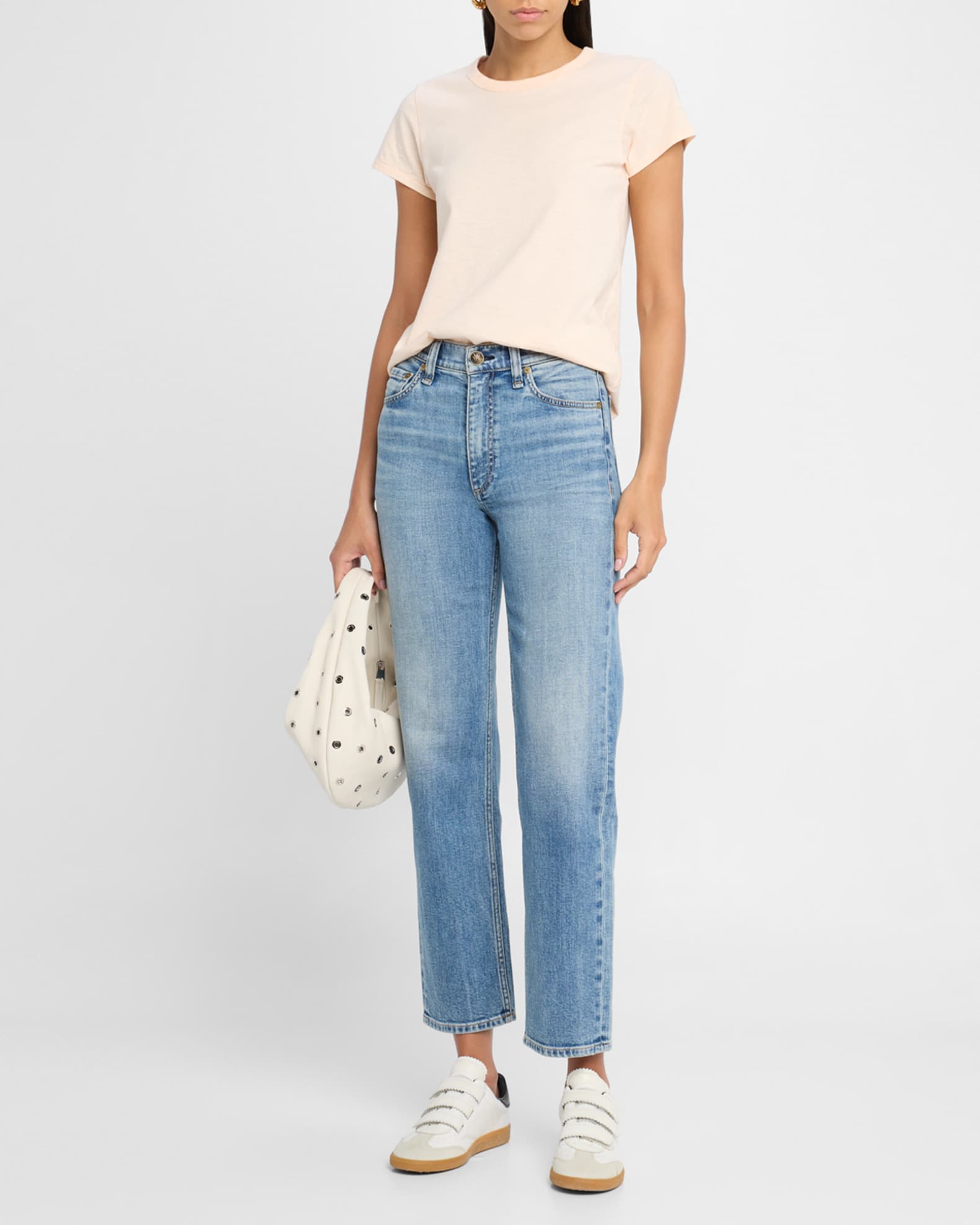 Harlow Mid-Rise Ankle Straight Jeans 1