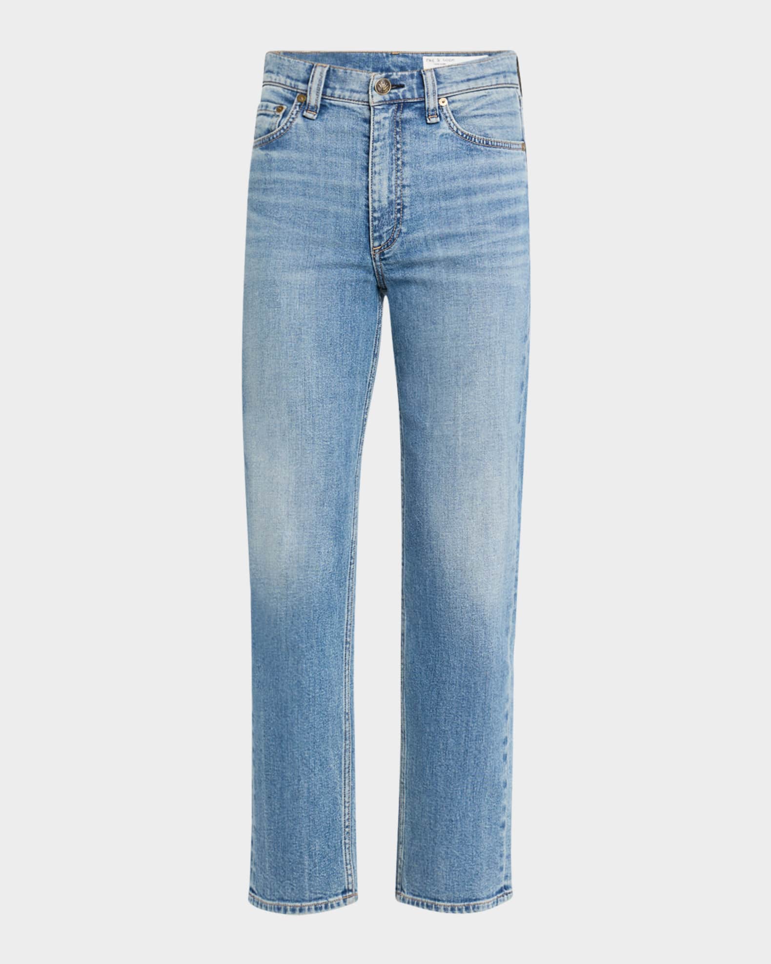 Harlow Mid-Rise Ankle Straight Jeans 0