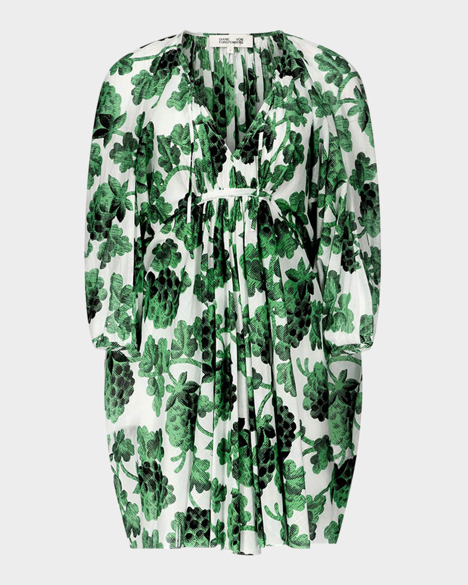 Remi Ruched Dolman-Sleeve Mini Shift Dress 0