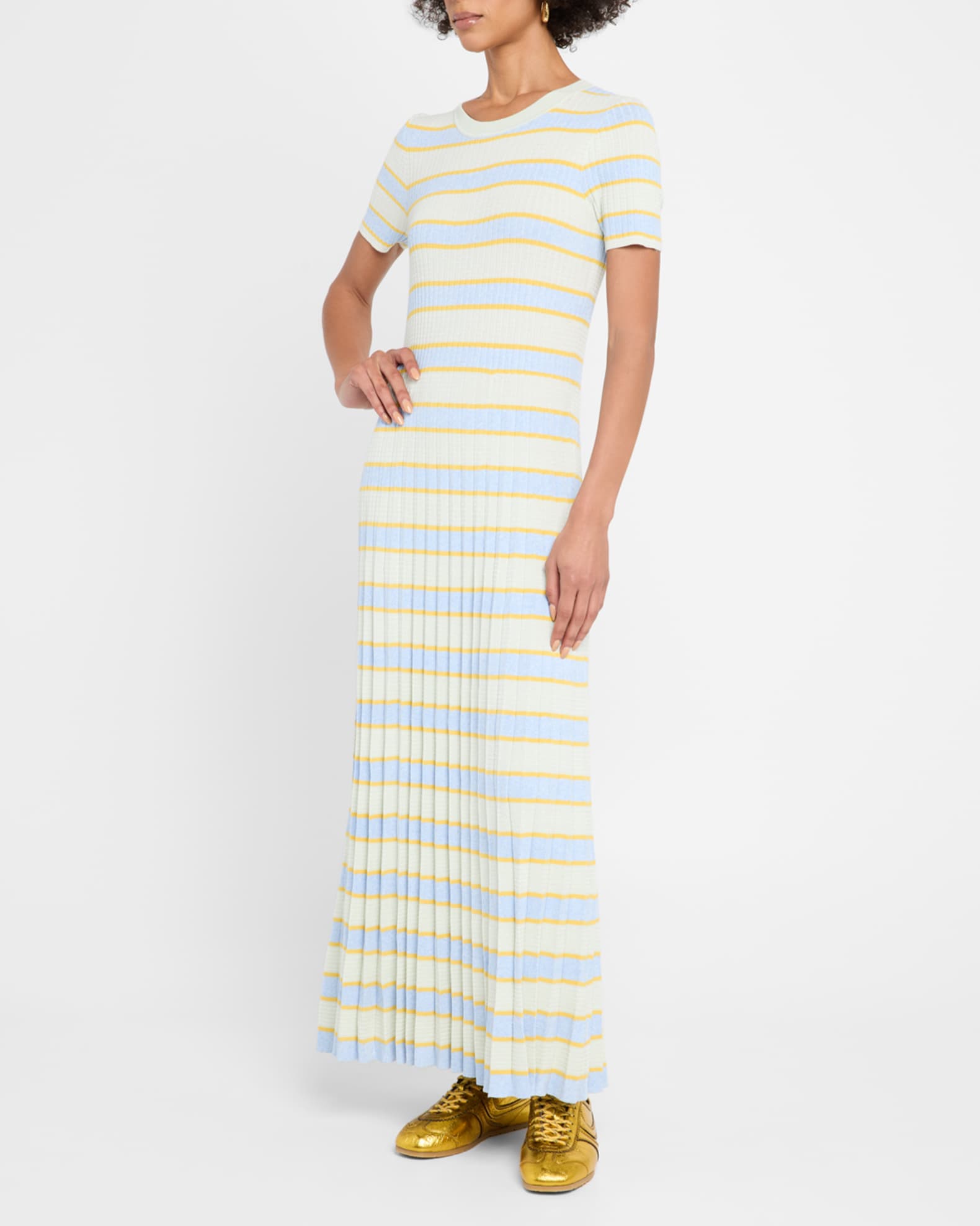 Eloise Stripe Short-Sleeve Maxi Dress 1