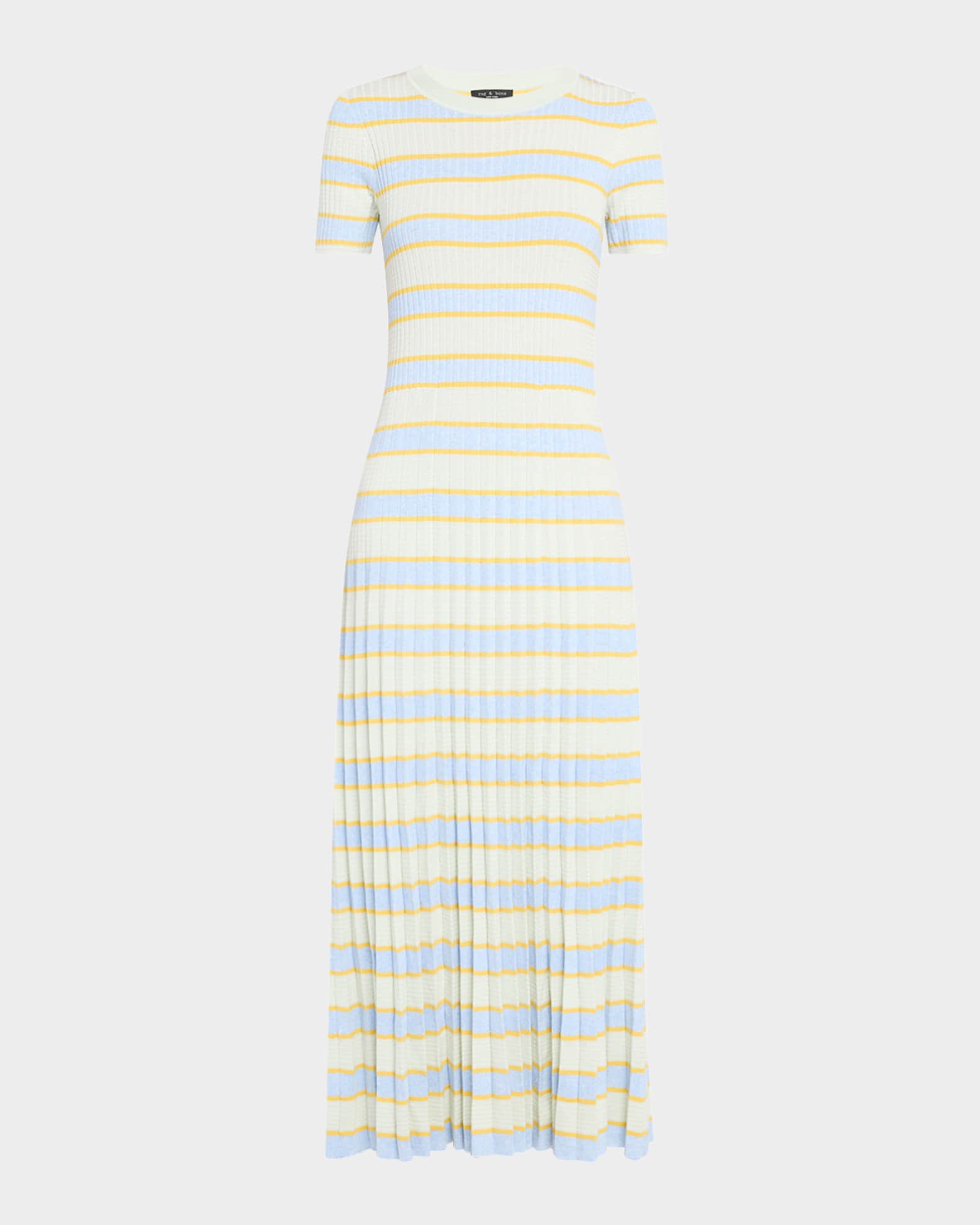 Eloise Stripe Short-Sleeve Maxi Dress 0